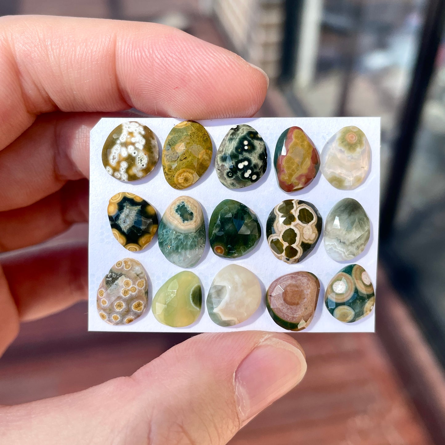 9-12mm Ocean Jasper Cabochon Rose cut - Choose your Stone (W7)