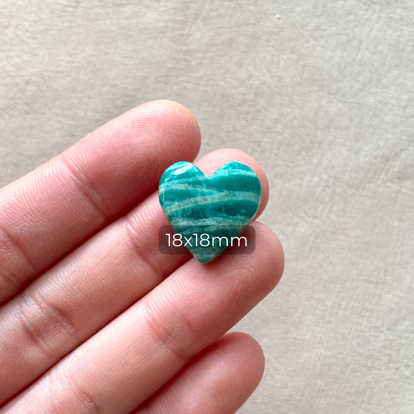Amazonite Heart Cabochon - 18x18mm (W4)
