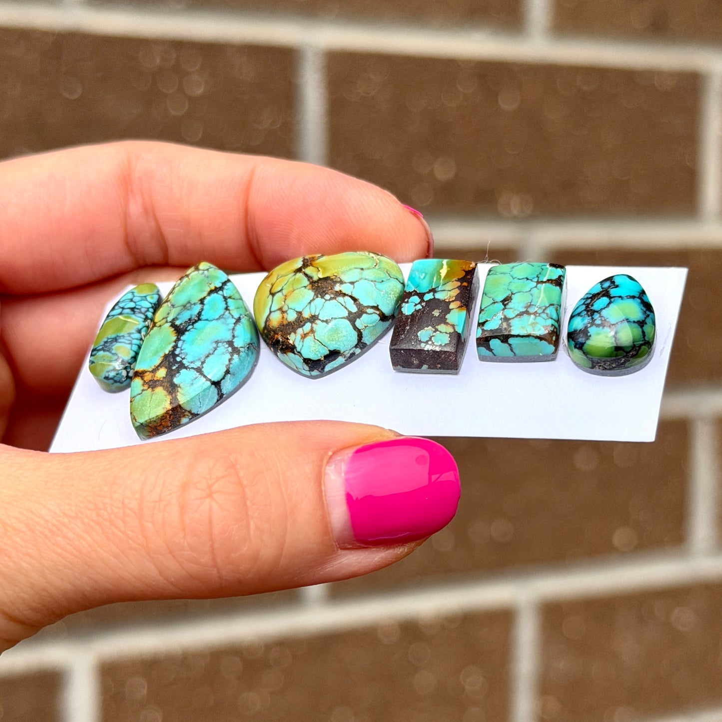 15-28mm Bao Canyon Hubei Turquoise Cabochon Smooth (Backed) - Choose your Stone (W2)