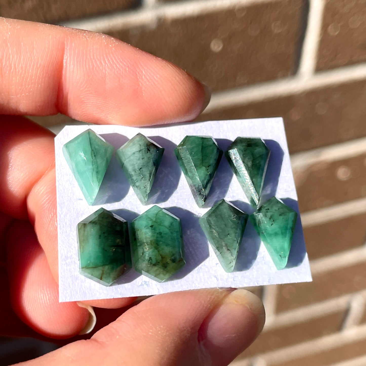 Emerald Cabochon Pairs Step Cut - 12x8mm - Choose your Pair (W8)