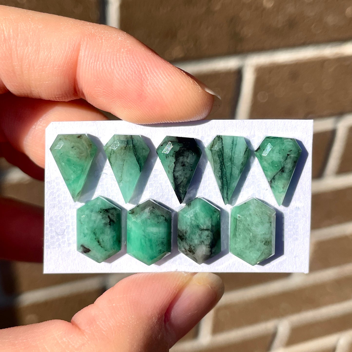 12mm Emerald Cabochon Polygon Step Cut - Choose your Stone (W8)