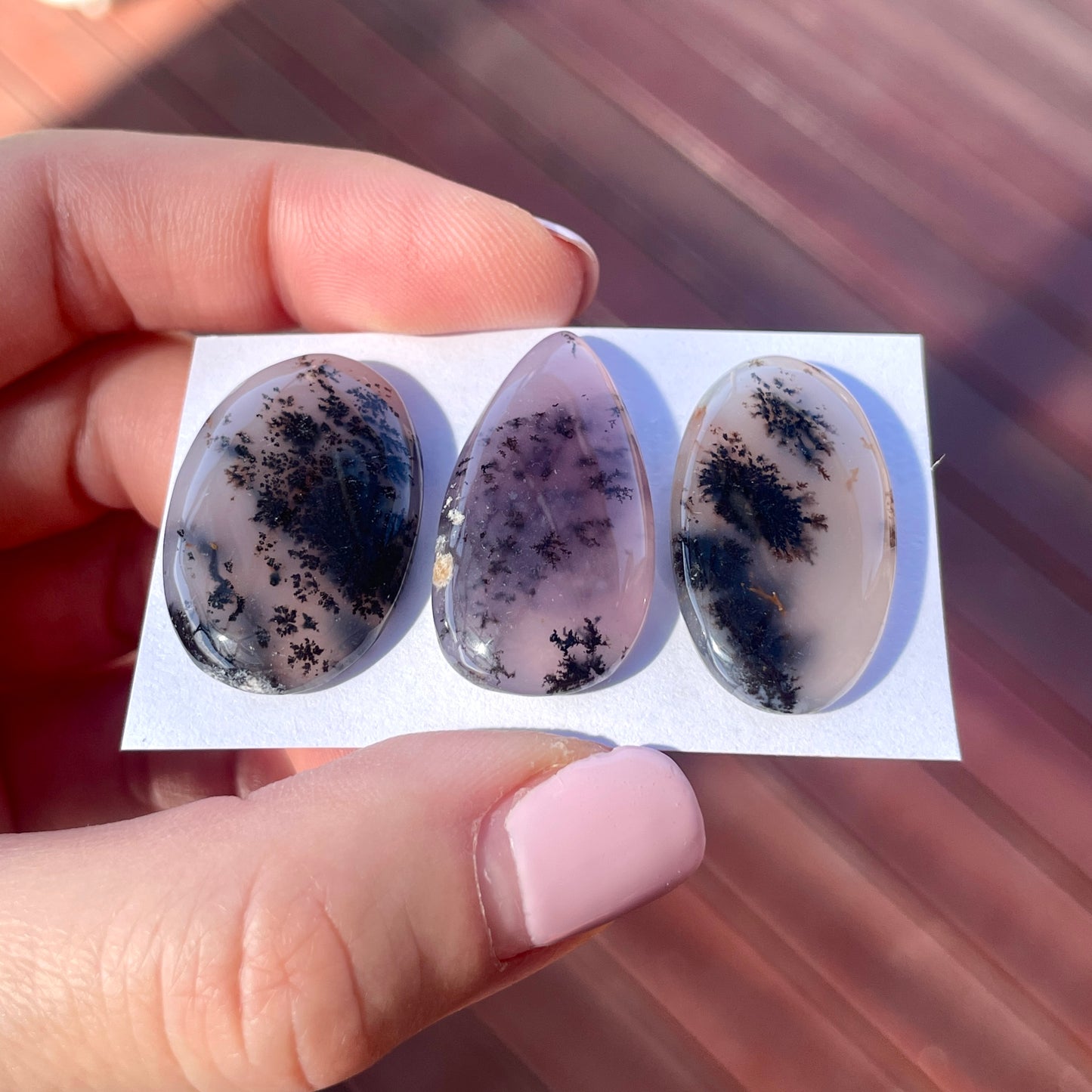 27-30mm Amethyst Sage Dendritic Agate Cabochon Smooth - Choose your Stone (W2)