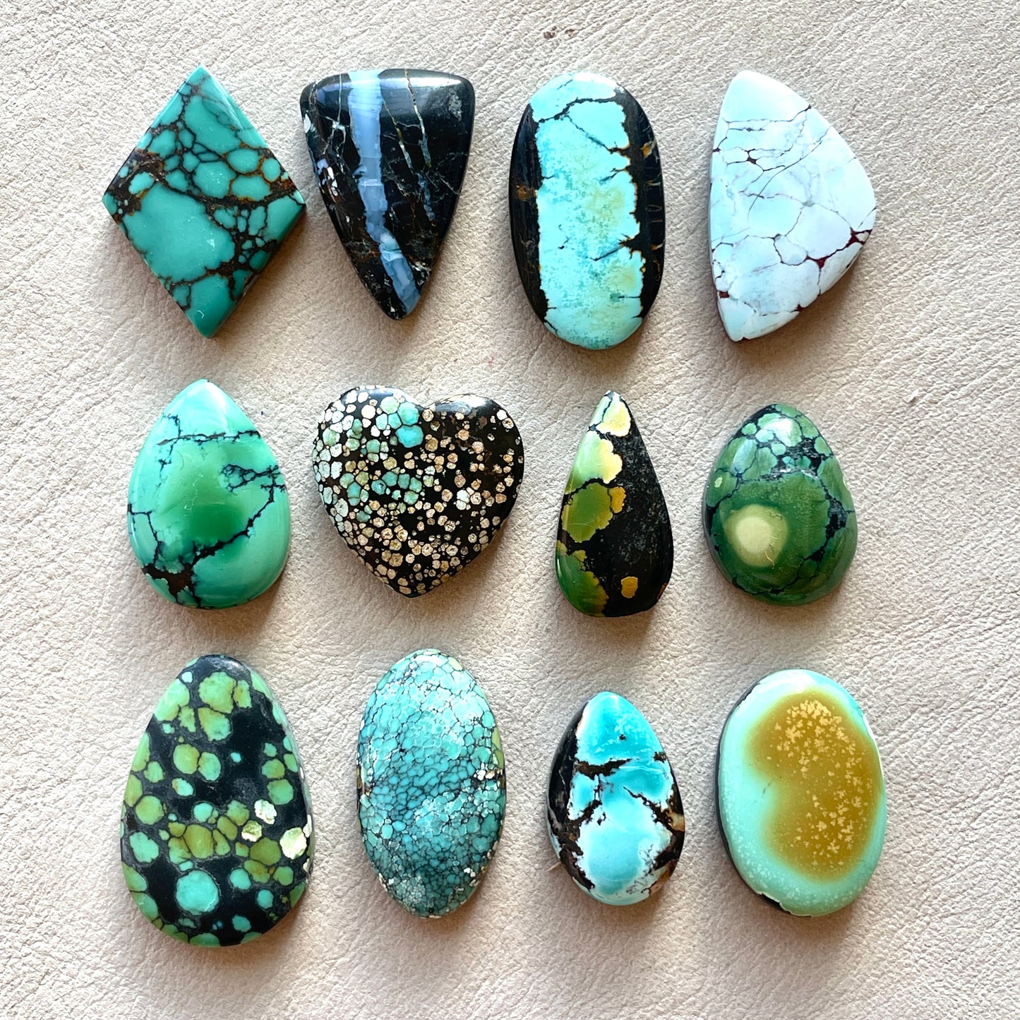 18-25mm Hubei Turquoise Cabochon Smooth (Backed) - Choose your Stone (W9)