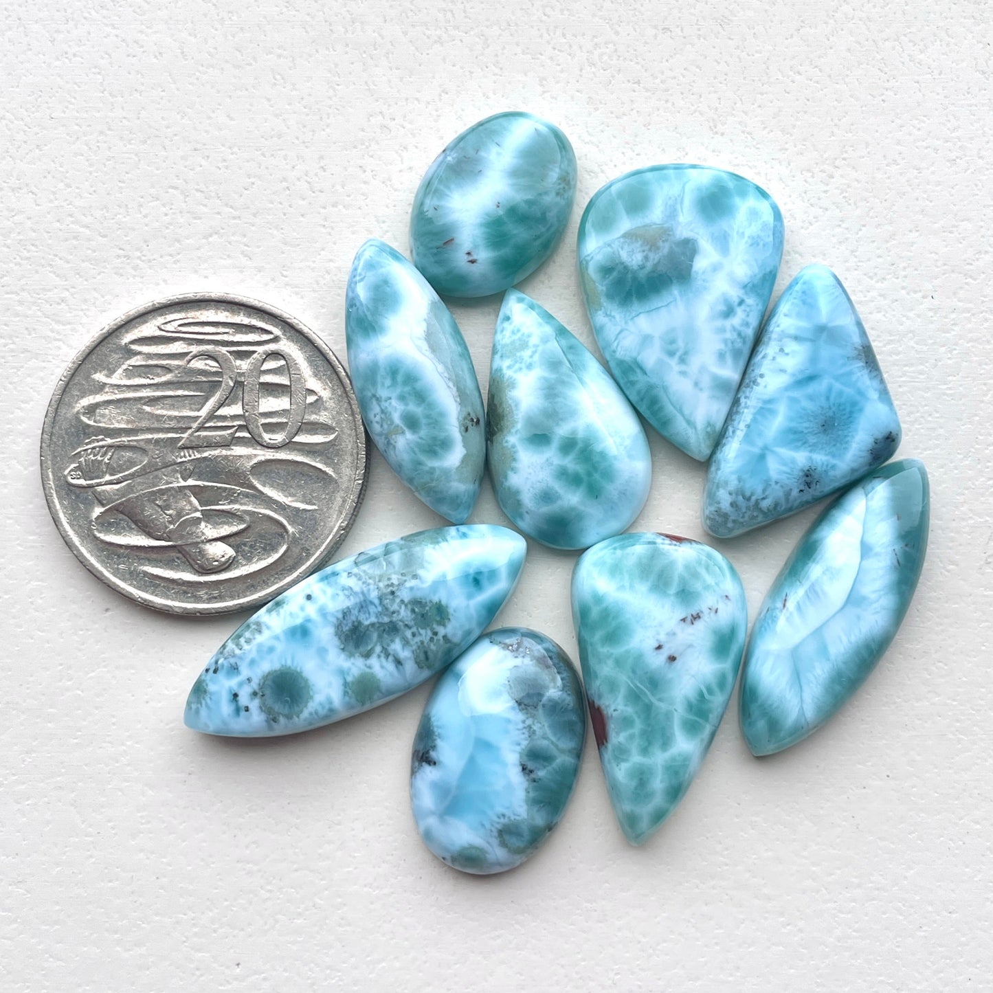 17-33mm Gemmy Blue Larimar Cabochon Smooth - Choose your Stone (W2)