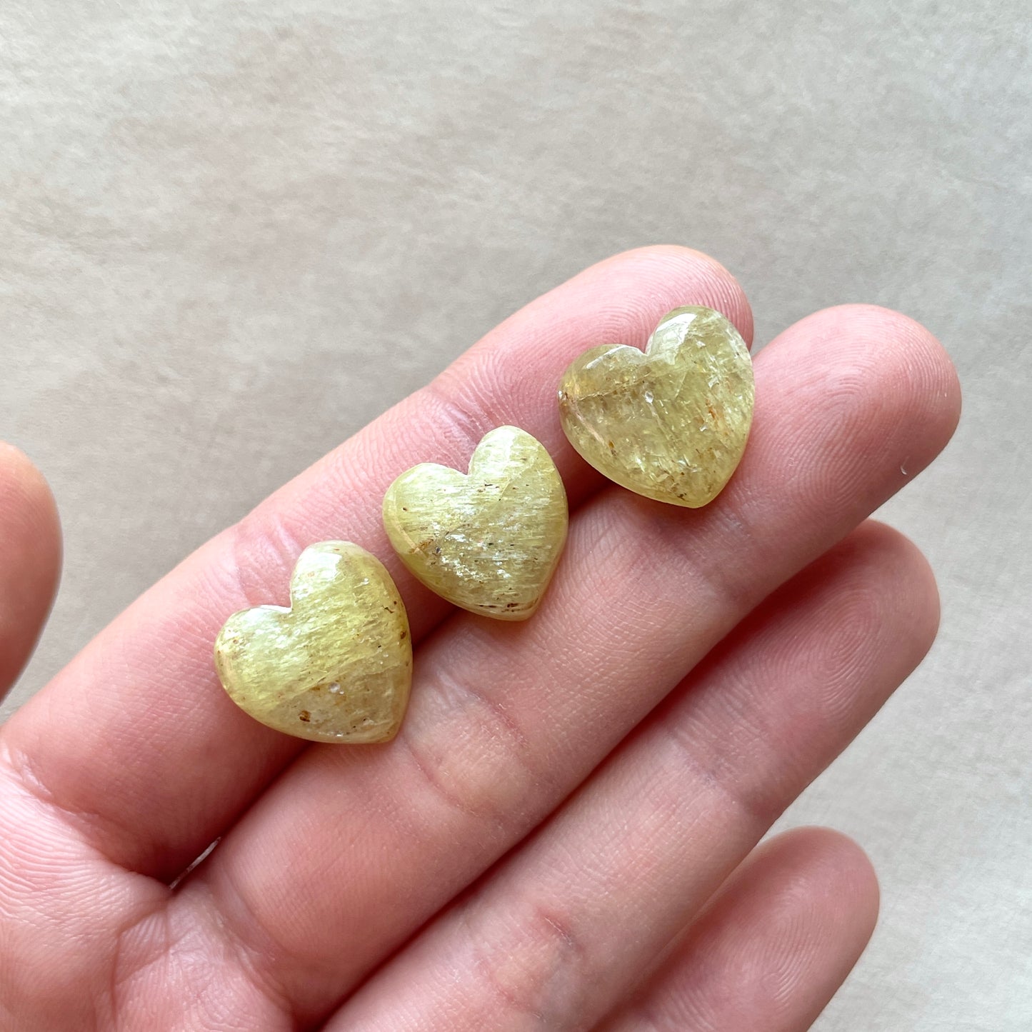 Chatoyant Yellow Apatite Heart Cabochon - Choose your Stone (W4)