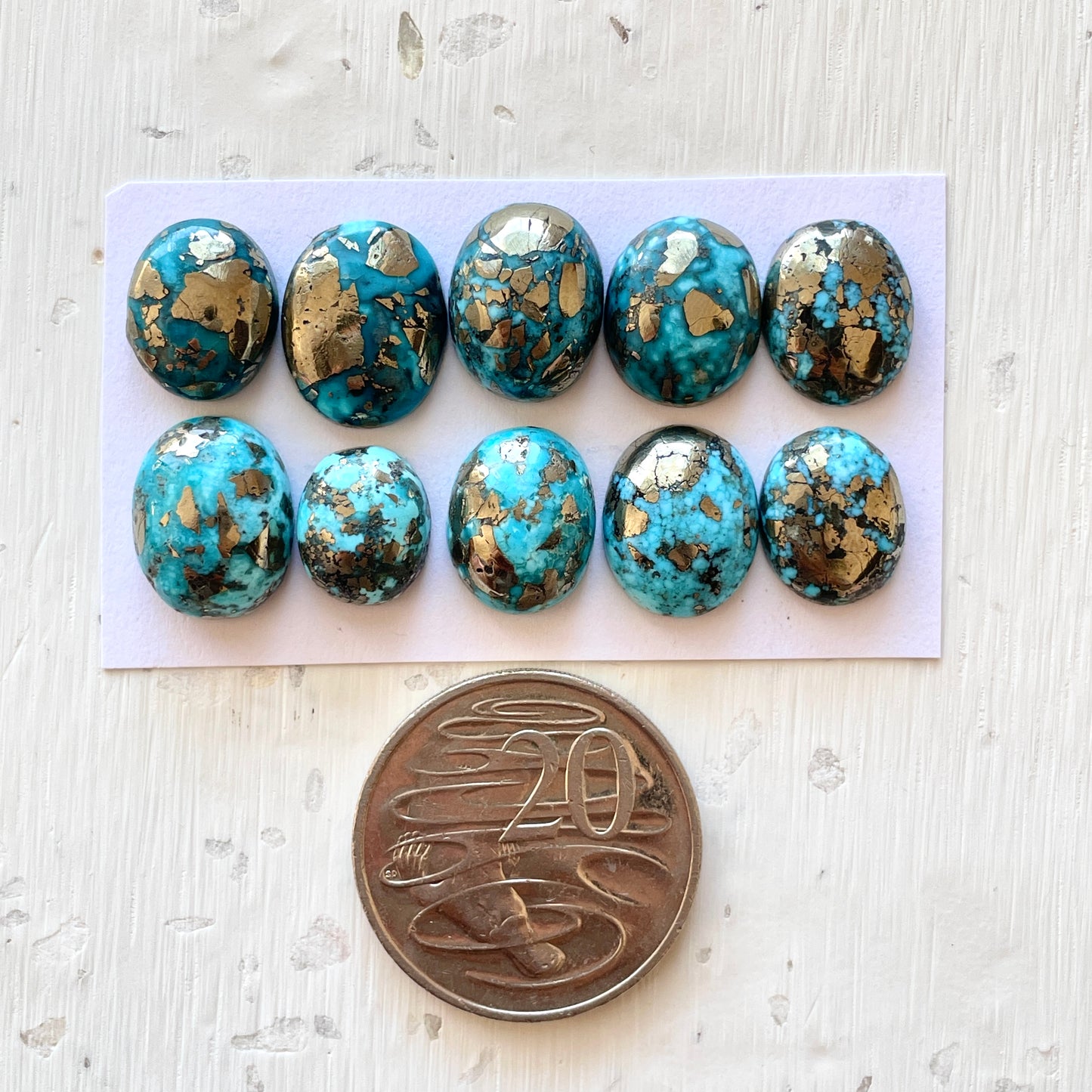 Morenci Turquoise with Pyrite Cabochon Smooth - Choose your Stone (W1)