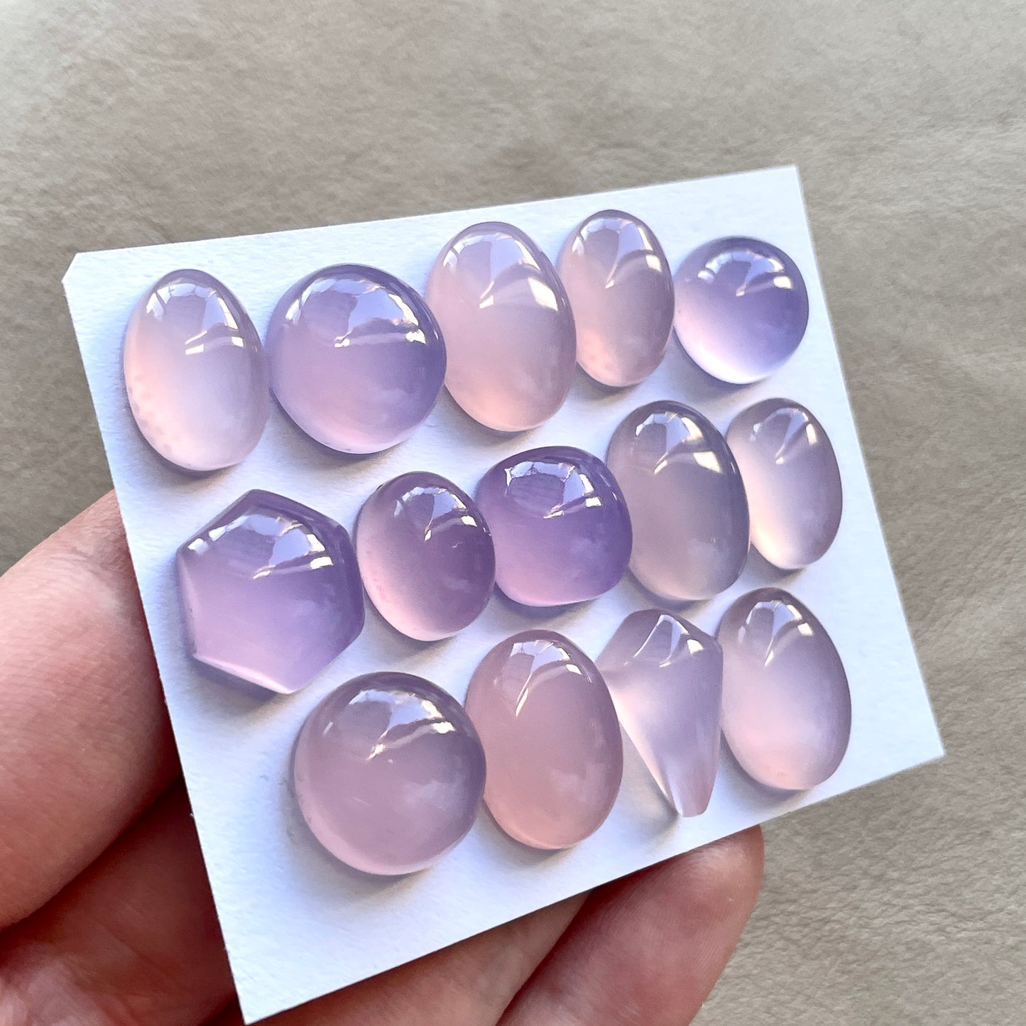 12-16mm Lavender (Purple) Chalcedony Cabochon Smooth - Choose your Stone (W6)