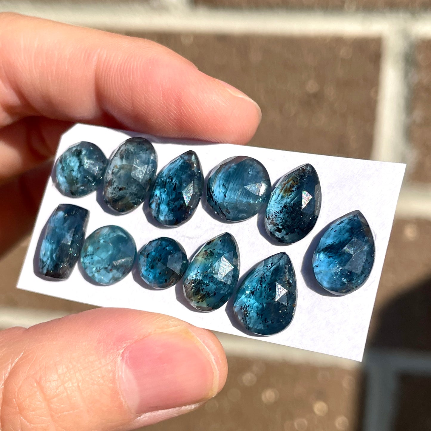 Teal Moss Kyanite Cabochon Rose cut - Choose your Stone (W7)