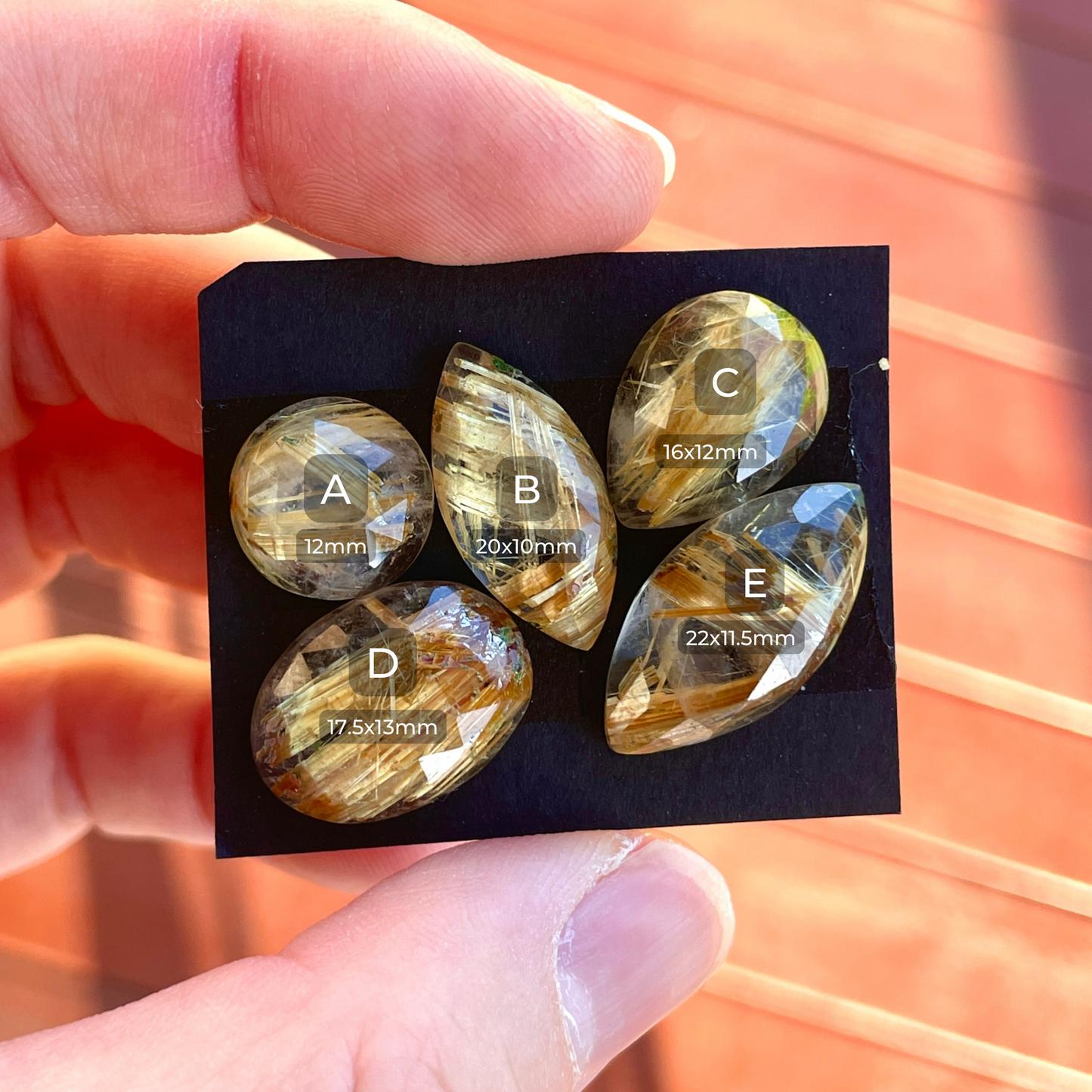 Gold Rutilated/Rutile Quartz Cabochon Rose cut - Choose your Stone (W10)