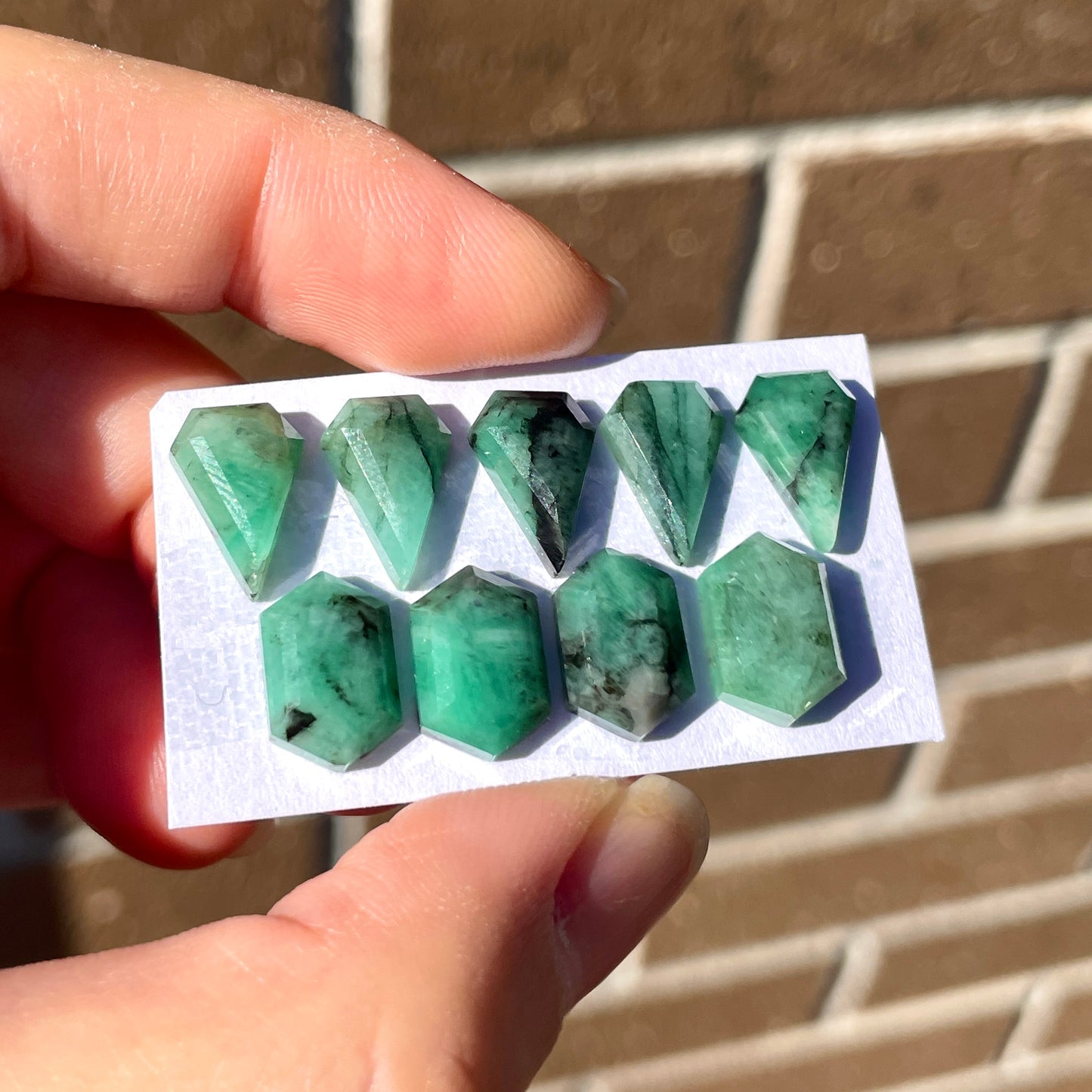 12mm Emerald Cabochon Polygon Step Cut - Choose your Stone (W8)