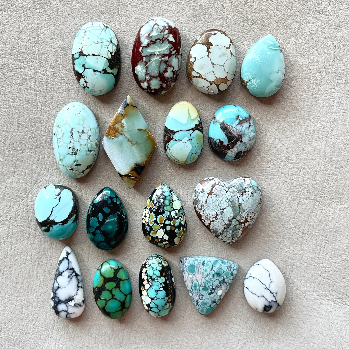 14-23mm Hubei Turquoise Cabochon Smooth (Backed) - Choose your Stone (T-W7)