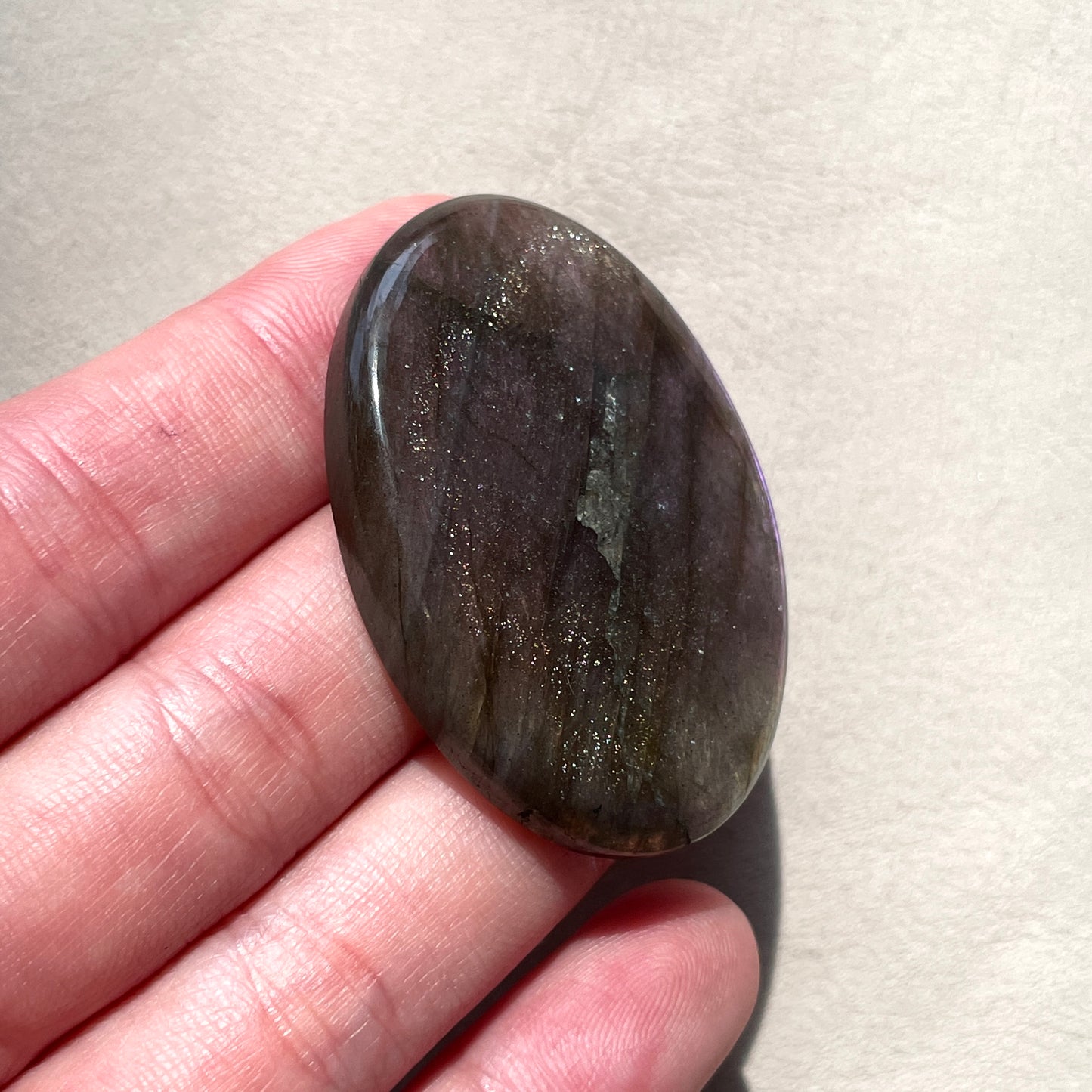 OOAK Purple/Pink Finland Spectrolite/Labradorite Oval Cabochon - 45mm x 31mm - E18