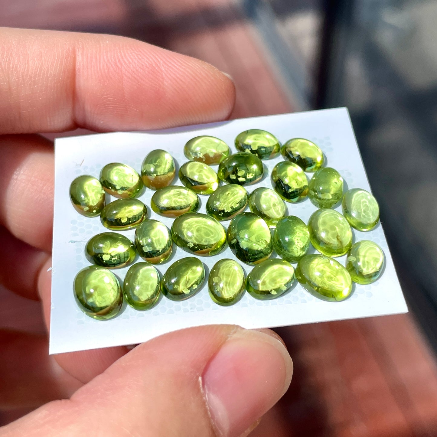 7-8mm Peridot Oval Cabochon Smooth - Set of 3 (E18)