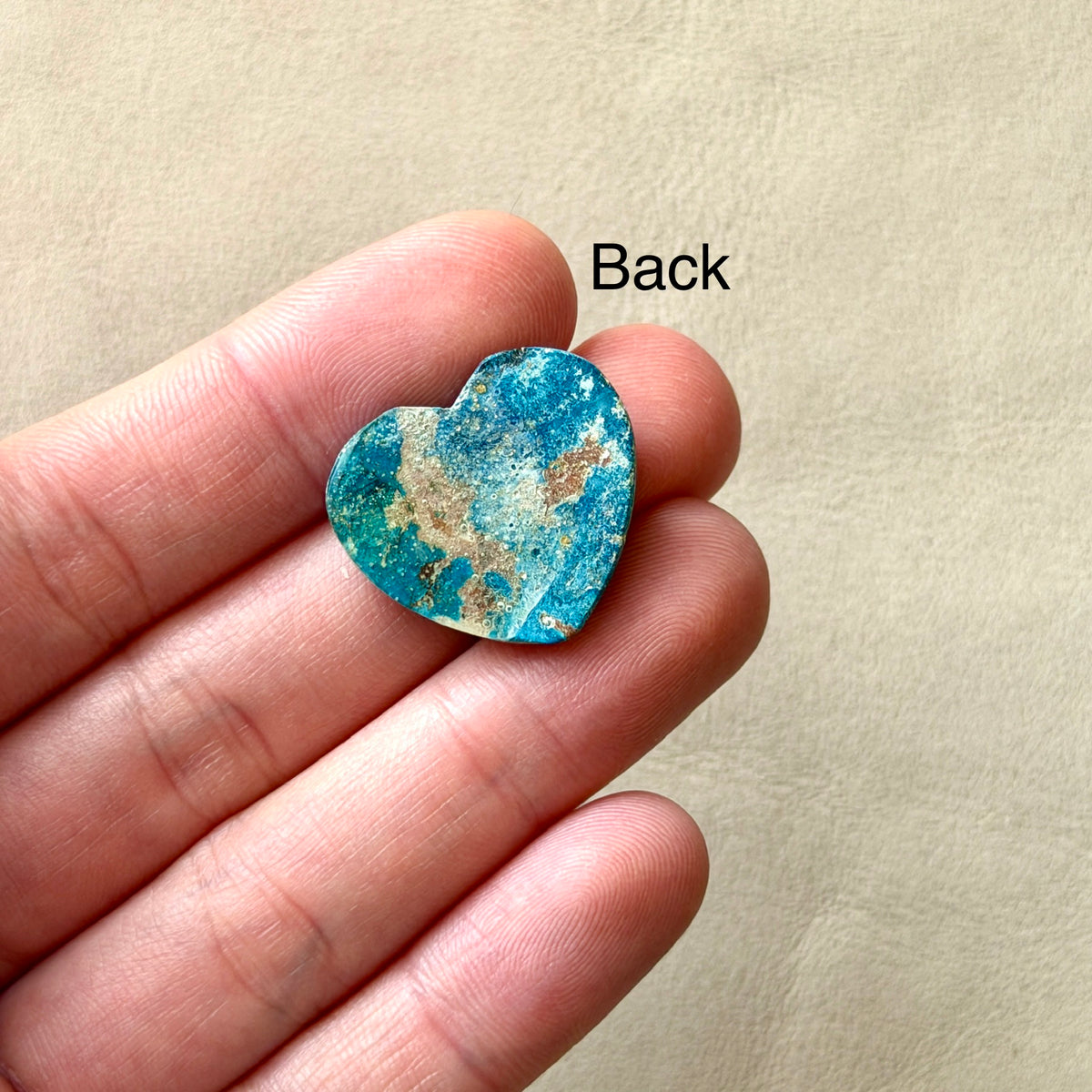 ‘Cape York, North Queesland' Shattuckite Heart Cabochon - 20.5mm x 22.5mm (W16)