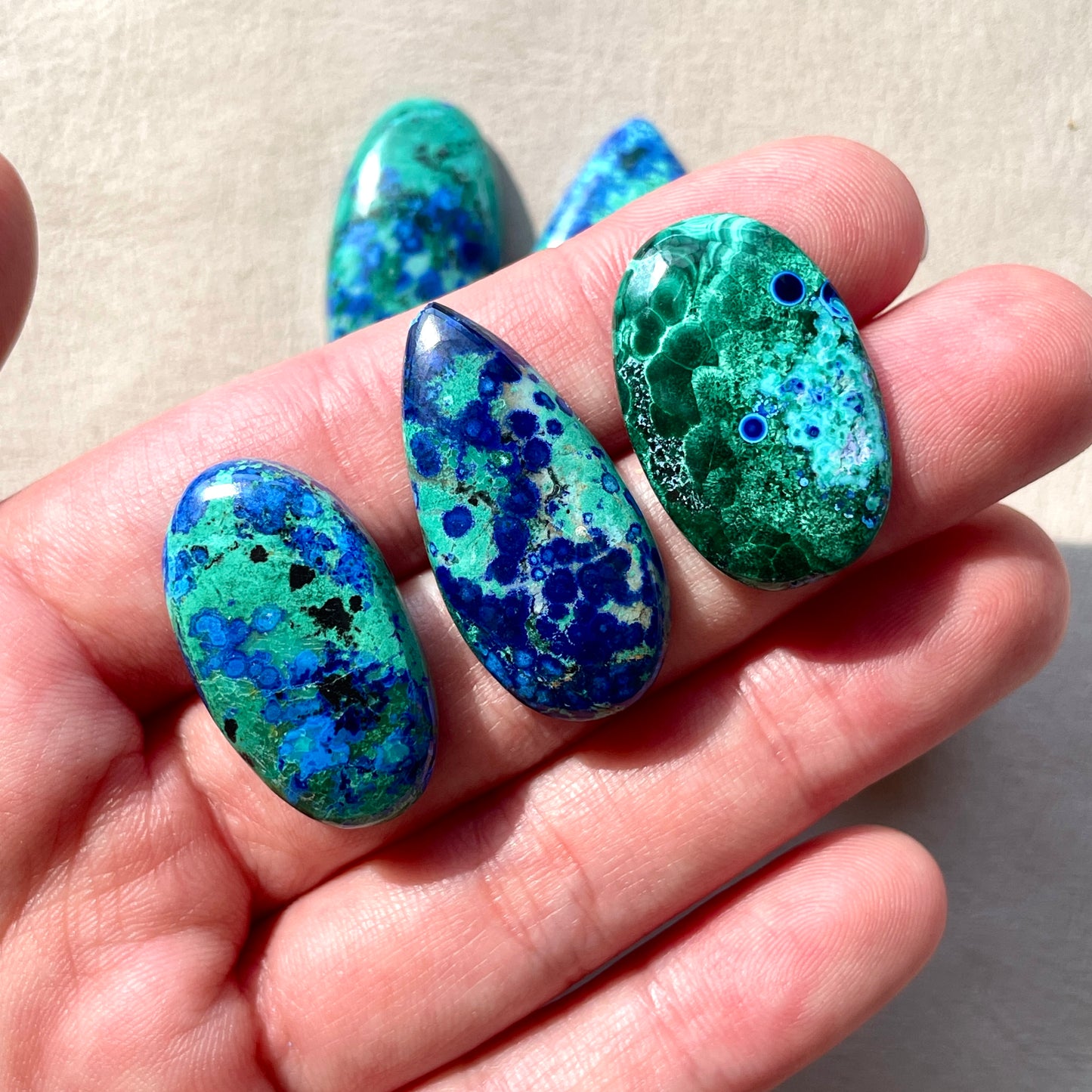 Bluebird Azurite Malachite Cabochon Smooth - Choose your Stone (W7)