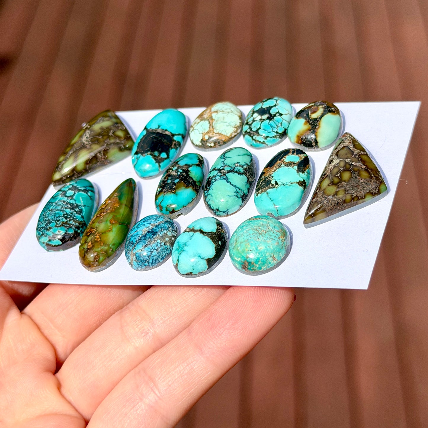 15-30mm Hubei Turquoise Cabochon Smooth (Backed) - Choose your Stone (C-W12)