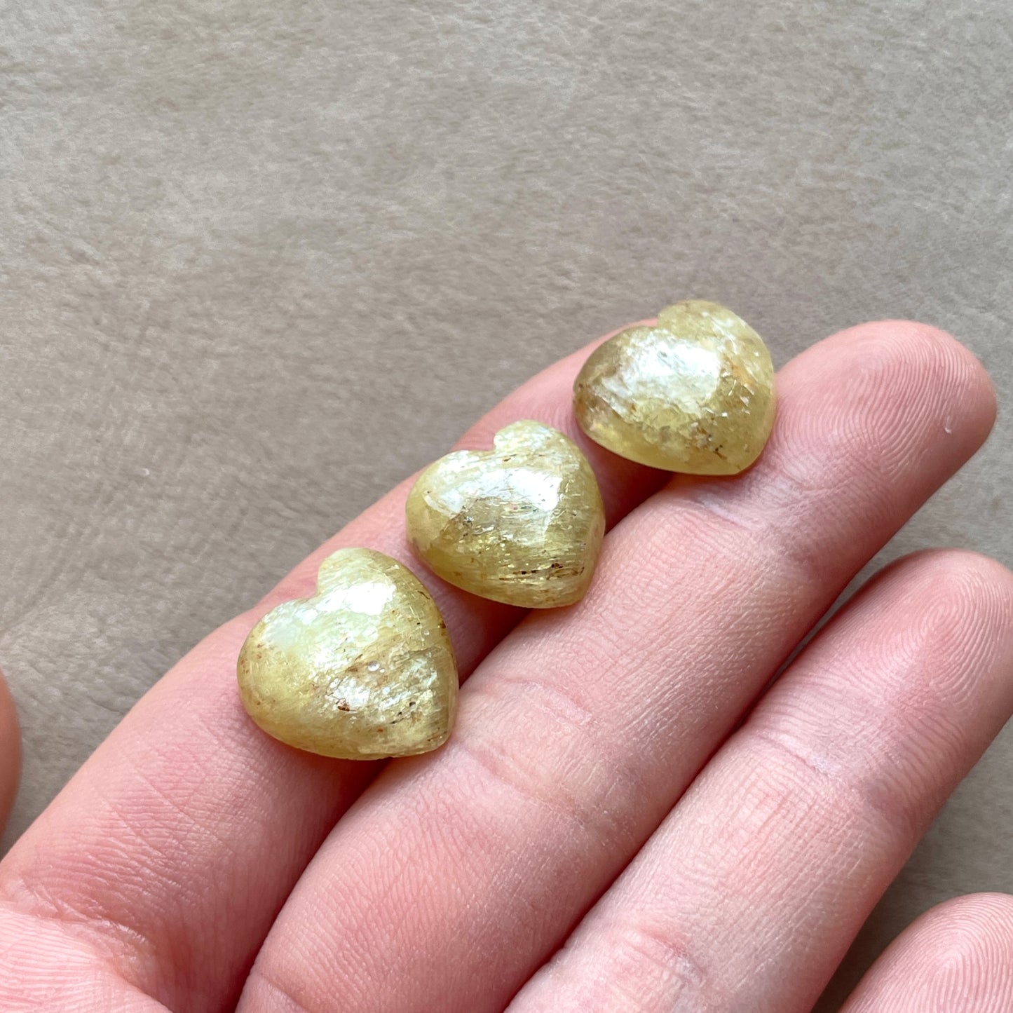 Chatoyant Yellow Apatite Heart Cabochon - Choose your Stone (W4)