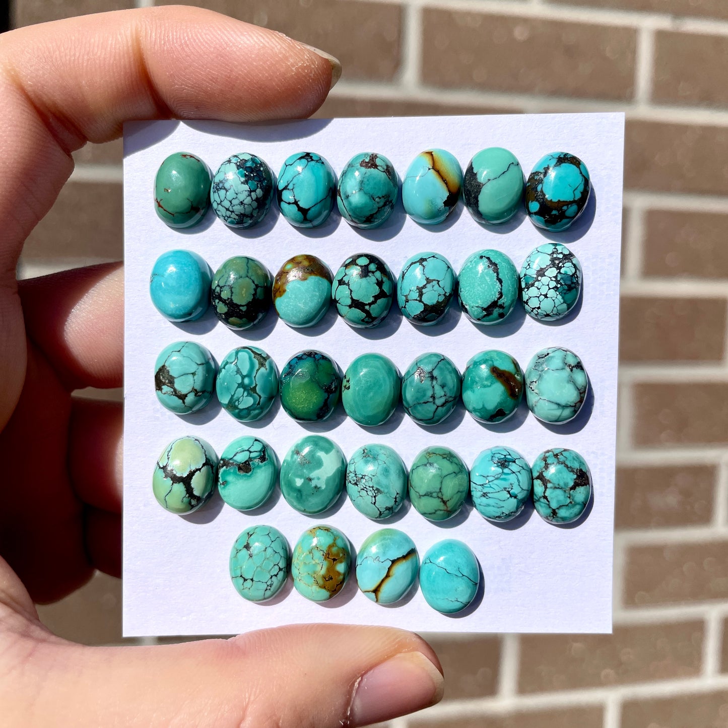 10x8.5mm Tibetan Turquoise Oval Cabochon Smooth - Choose your Stone (W2)