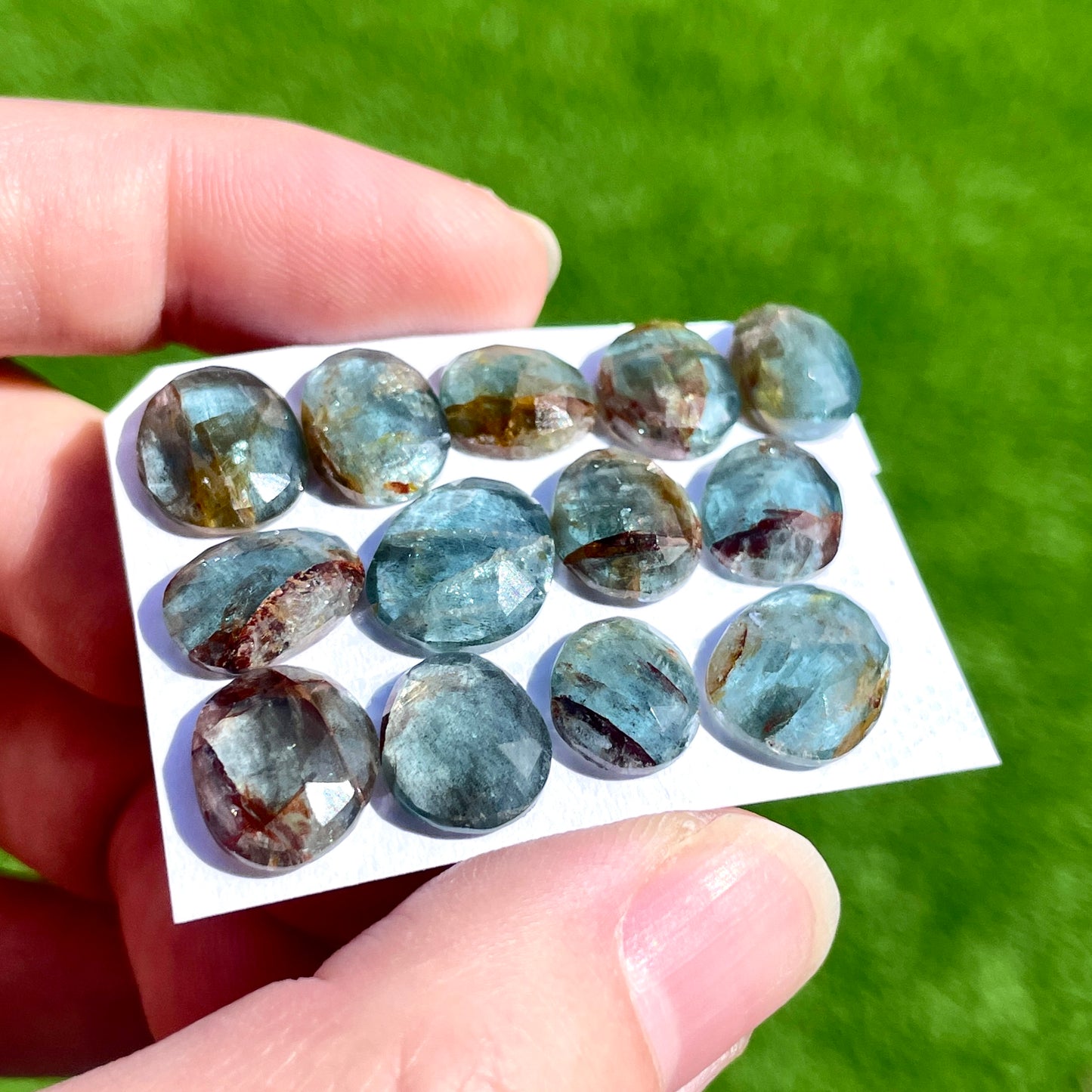 10-13mm Orange/Red Moss Aquamarine Cabochon Rose cut - Choose your Stone (W8)