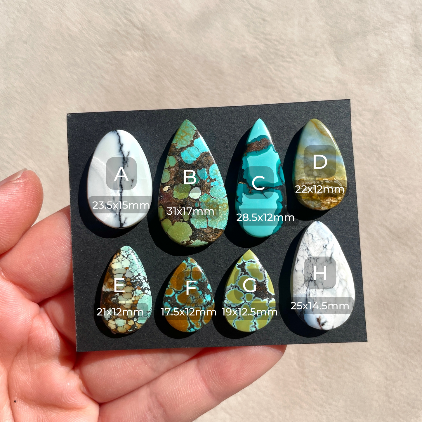 Hubei Turquoise Cabochon Smooth - Choose your Stone (W5)