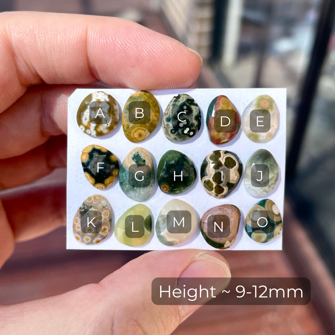 9-12mm Ocean Jasper Cabochon Rose cut - Choose your Stone (W7)