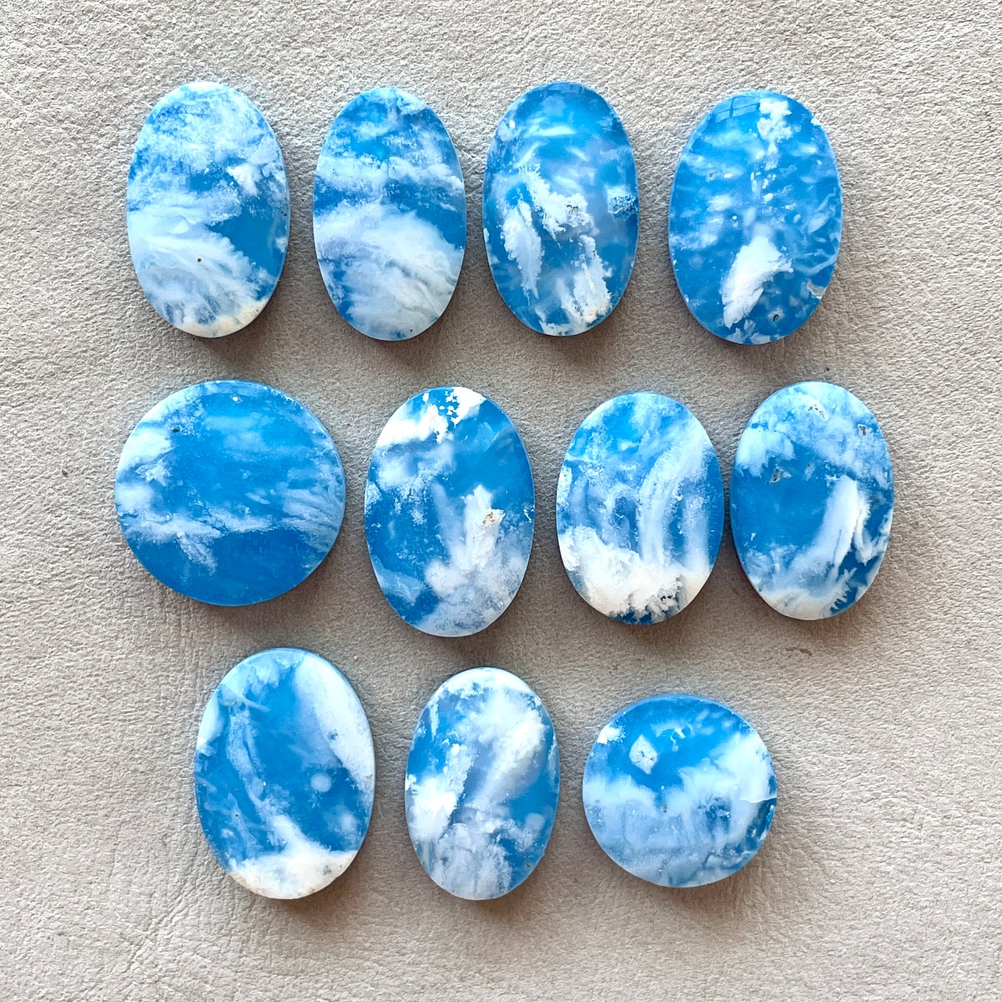 White/Blue Plume Agate Doublet Cabochon Smooth - Choose your Stone (W7)