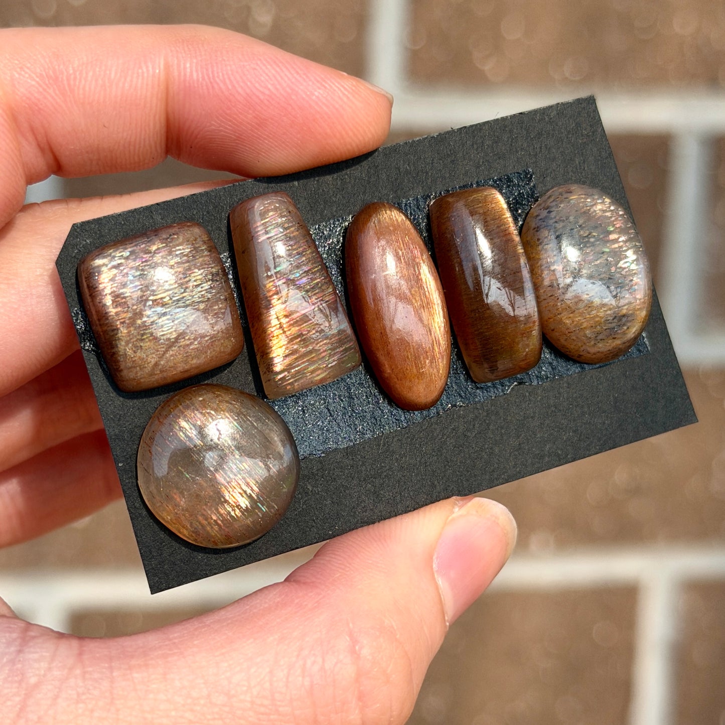 17-23mm Rainbow Lattice Sunstone Cabochon Smooth - Choose your Stone (W8)