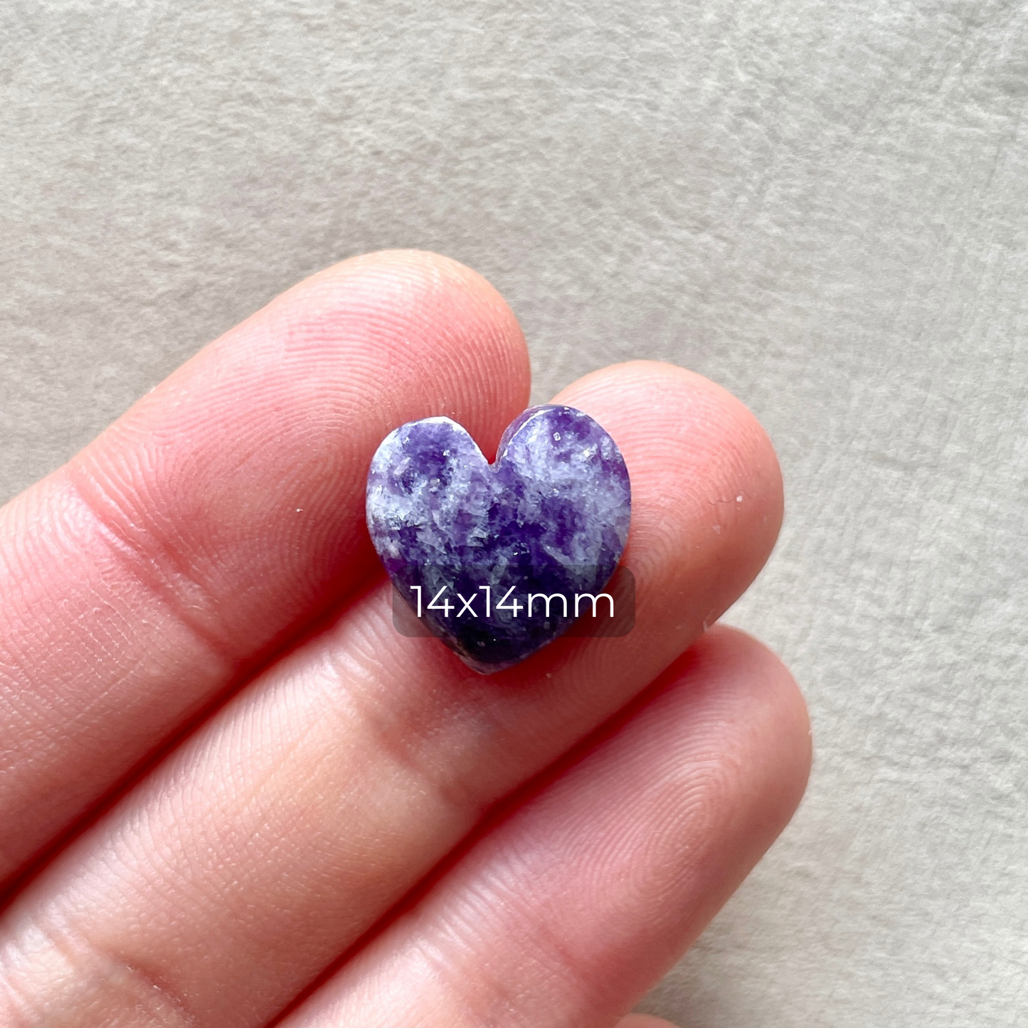 Lepidolite Heart Cabochon - 14x14mm (W4)