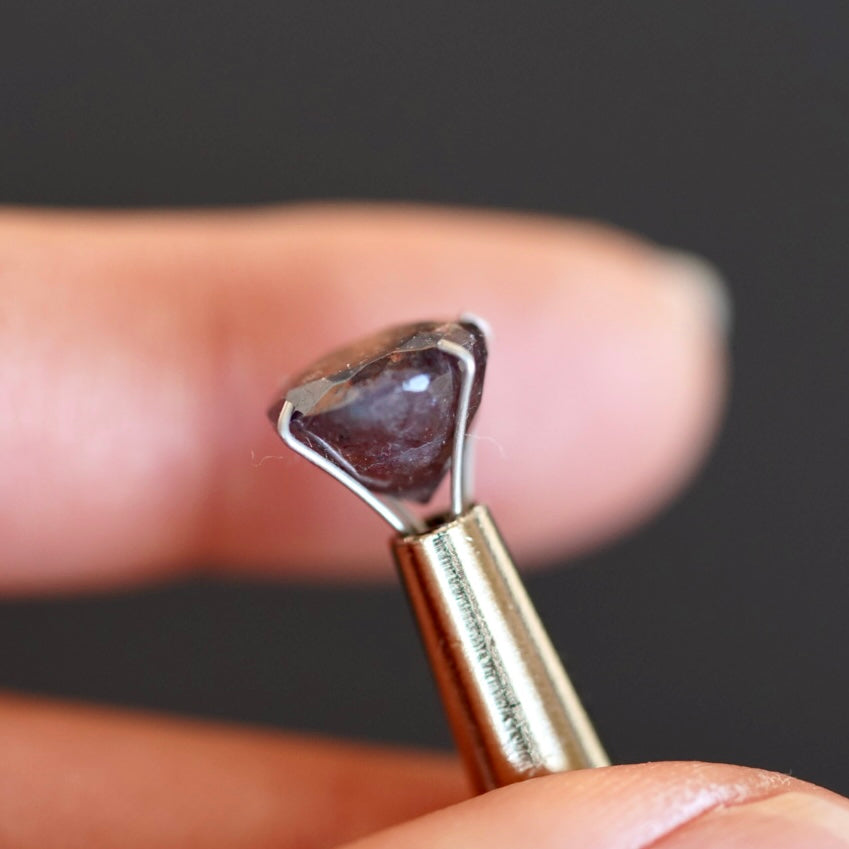 Rainbow Confetti Bloodshot Iolite Faceted Round (Pavilion Back) (B9) 10mm