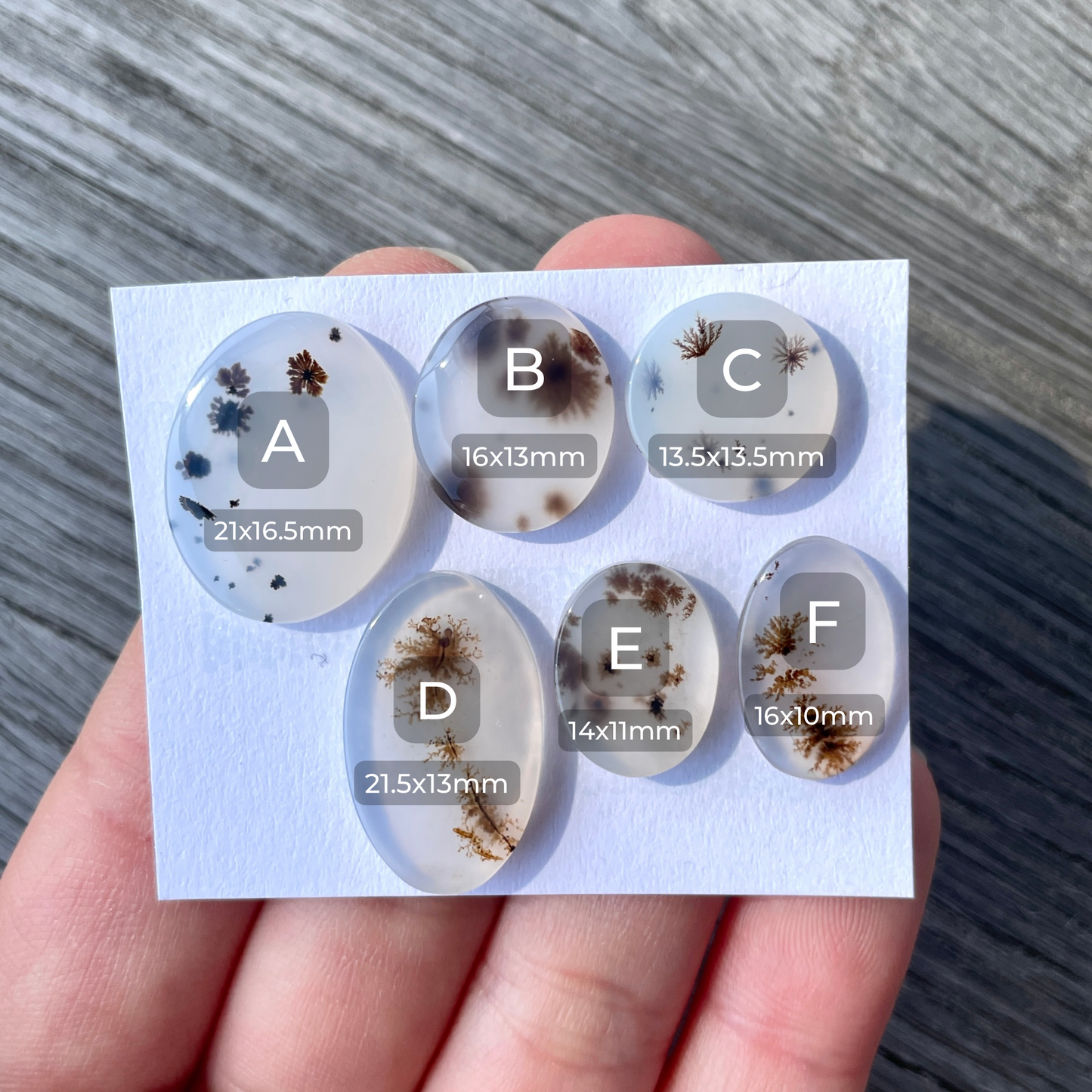 13-22mm Scenic Dendritic Agate Cabochon Smooth - Choose your Stone (E)