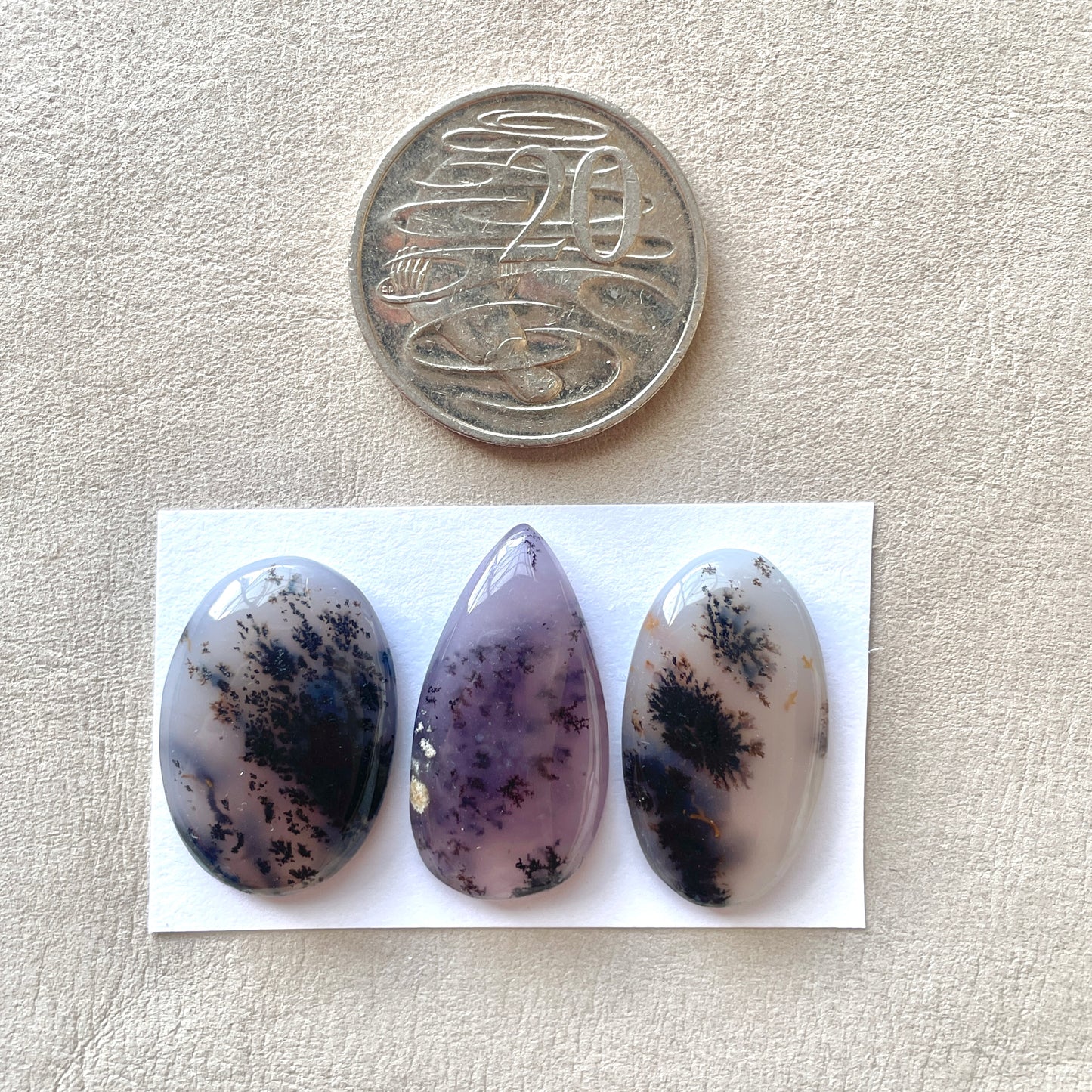 27-30mm Amethyst Sage Dendritic Agate Cabochon Smooth - Choose your Stone (W2)