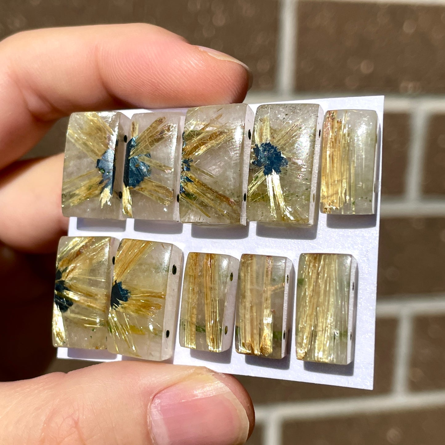 'Starburst' Golden Rutilated/Rutile Quartz Rectangle Cabochon Smooth - Choose your Stone (W4)
