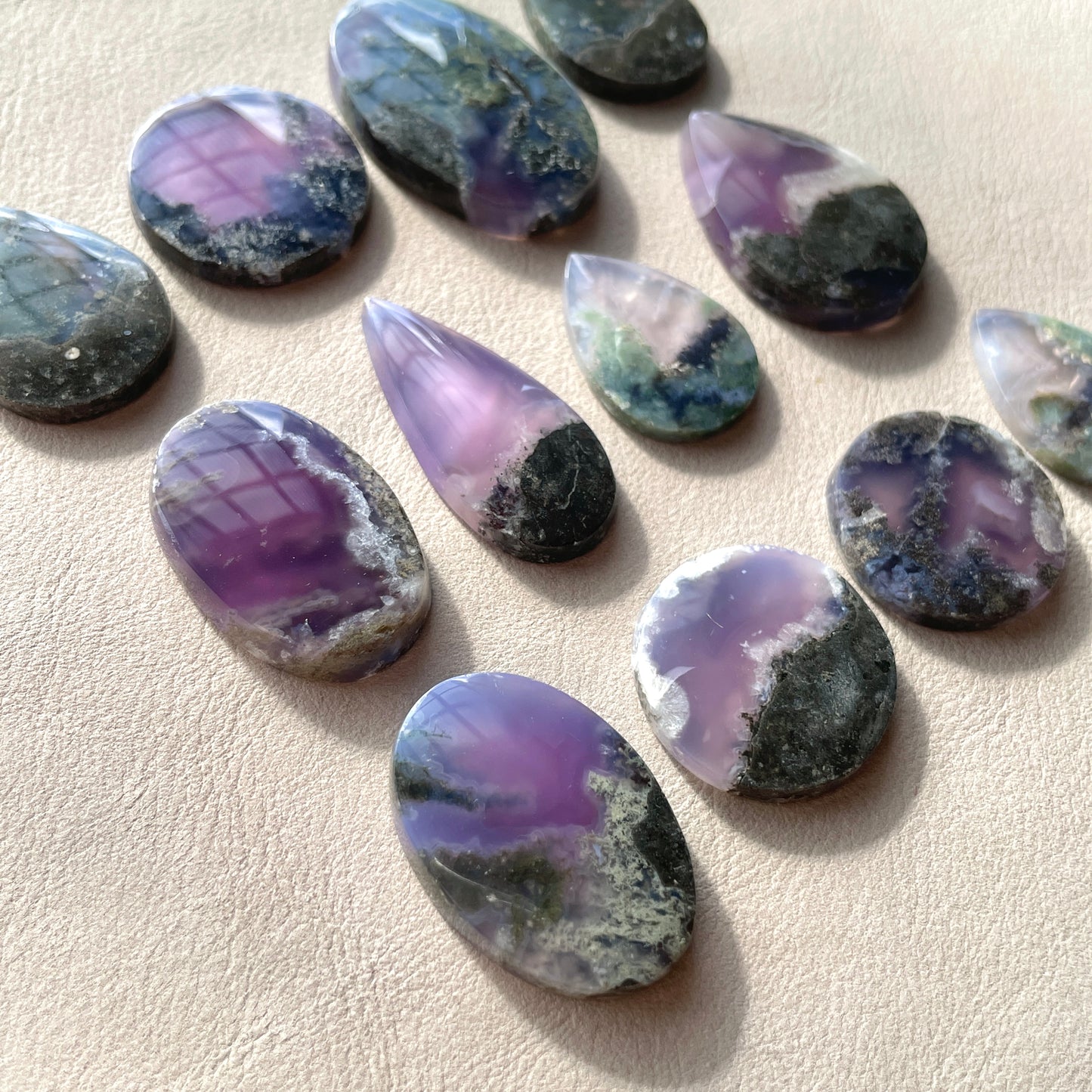 Lavender (Purple) Moss Agate Cabochon - Choose your Stone (W10)