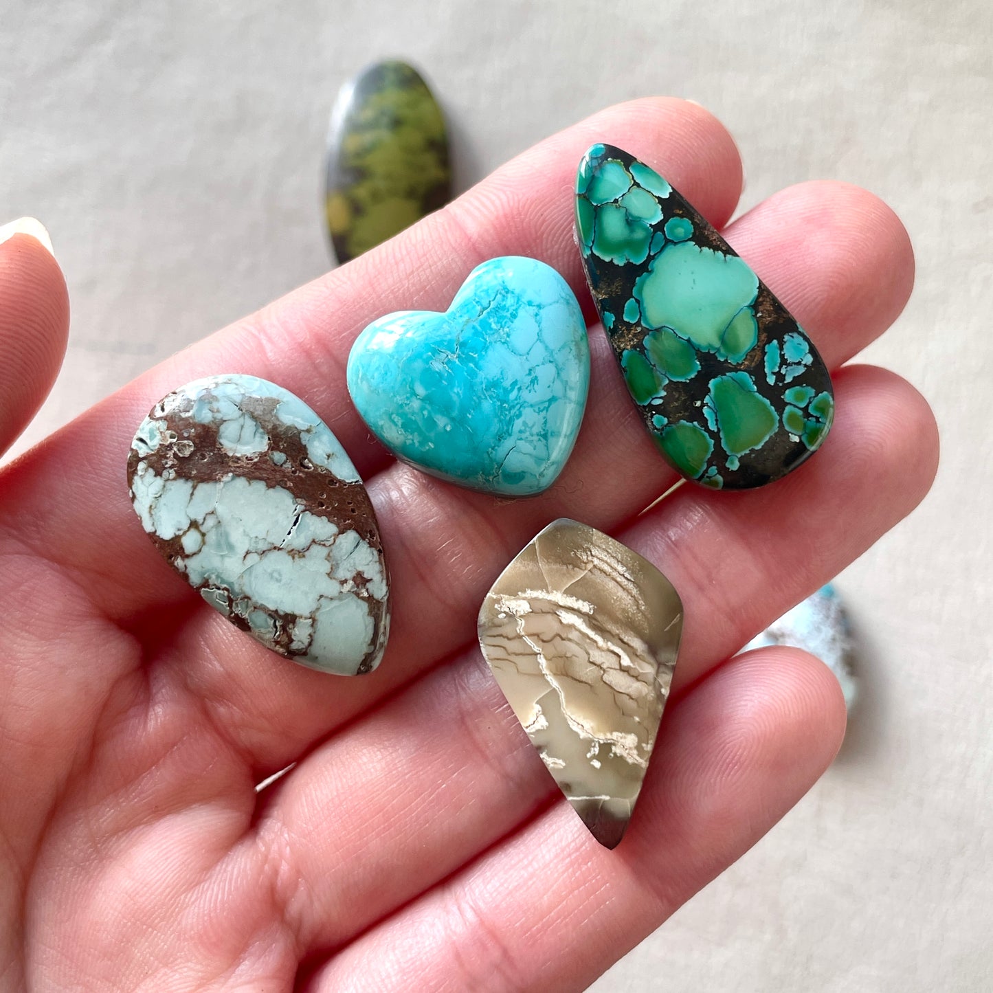 17-35mm Hubei Turquoise Cabochon Smooth (Backed) - Choose your Stone (A-W11)