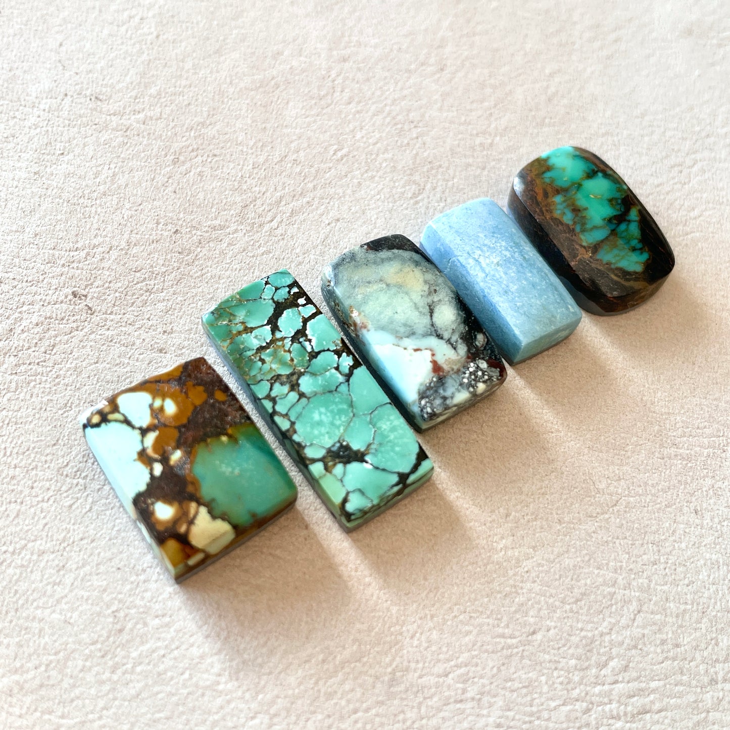 Hubei Turquoise Rectangle Cabochon Smooth (Backed) - Choose your Stone (W8)
