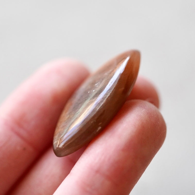 Rainbow 'Meteor Shower' Sunstone Cabochon - 32.5 x 17.5mm (A-W2)