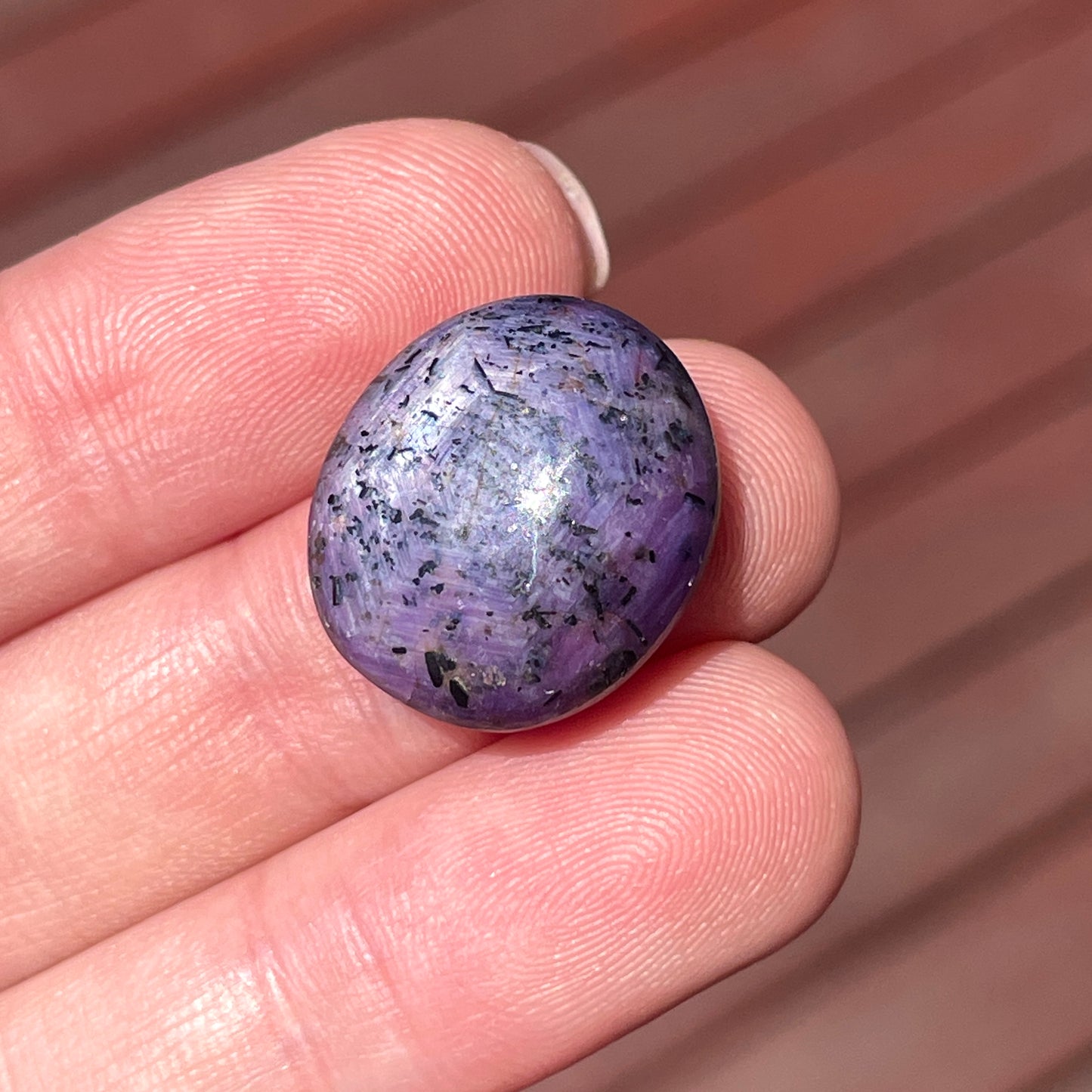 Dark Purple Star Ruby Cabochon Smooth - 19x17mm (W7)