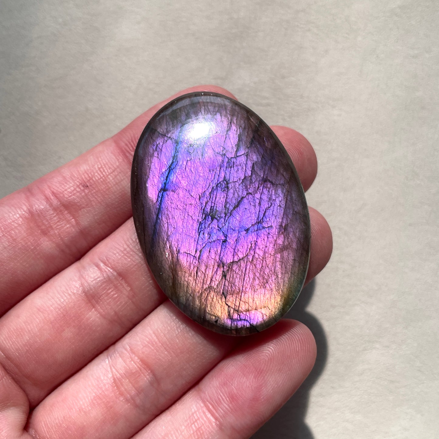 OOAK Purple/Pink Finland Spectrolite/Labradorite Oval Cabochon - 45mm x 31mm - E18