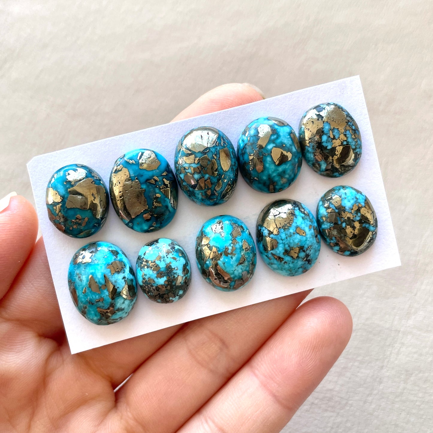 Morenci Turquoise with Pyrite Cabochon Smooth - Choose your Stone (W1)