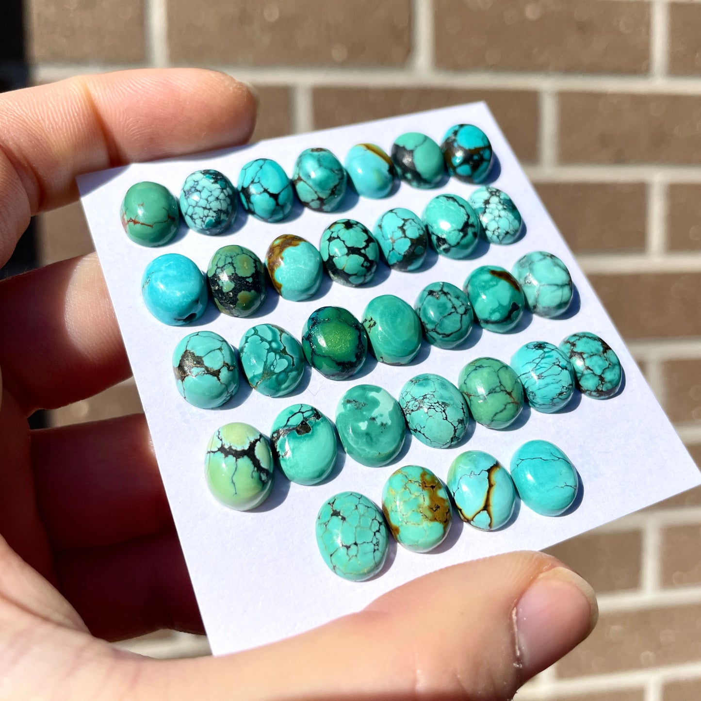 10x8.5mm Tibetan Turquoise Oval Cabochon Smooth - Choose your Stone (W2)