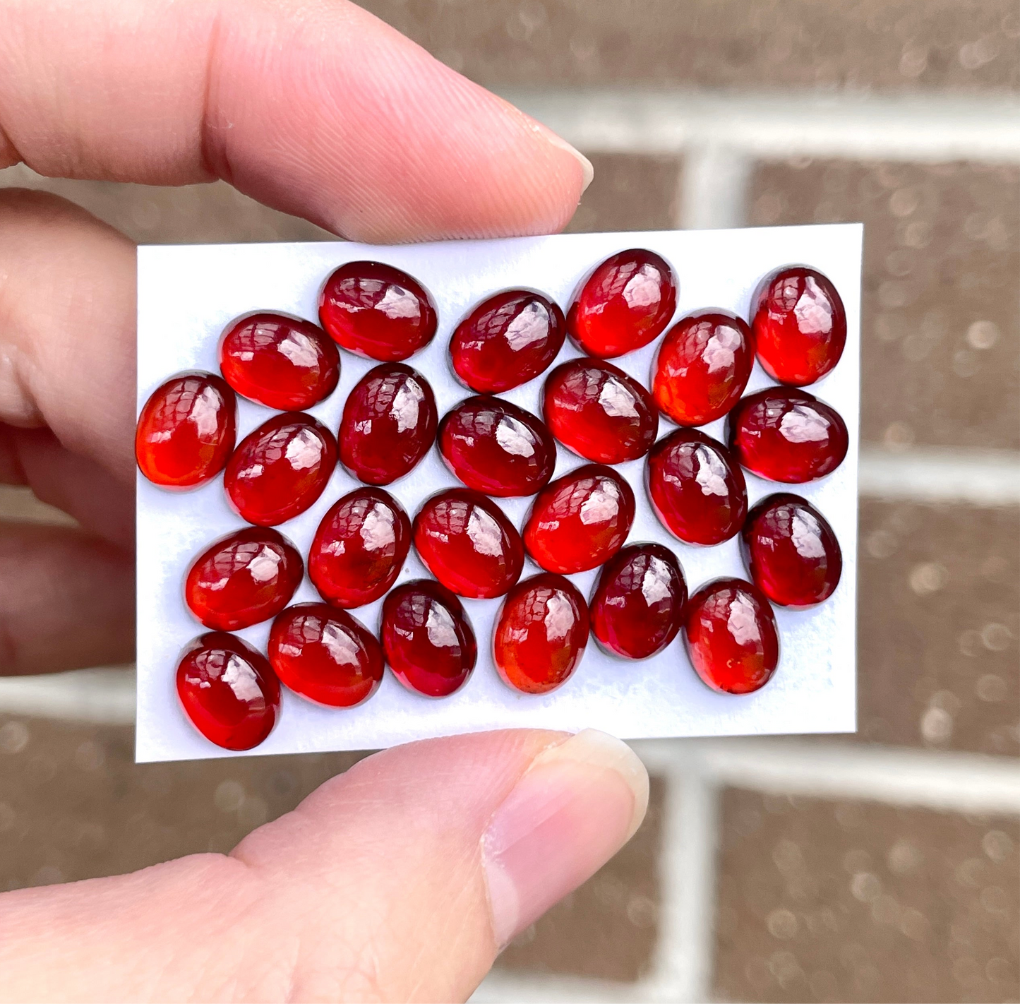 8x6mm Hessonite Garnet Oval Cabochon Smooth - Set of 3 (E12)