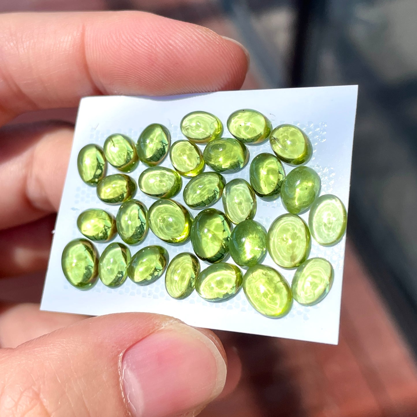 7-8mm Peridot Oval Cabochon Smooth - Set of 3 (E18)