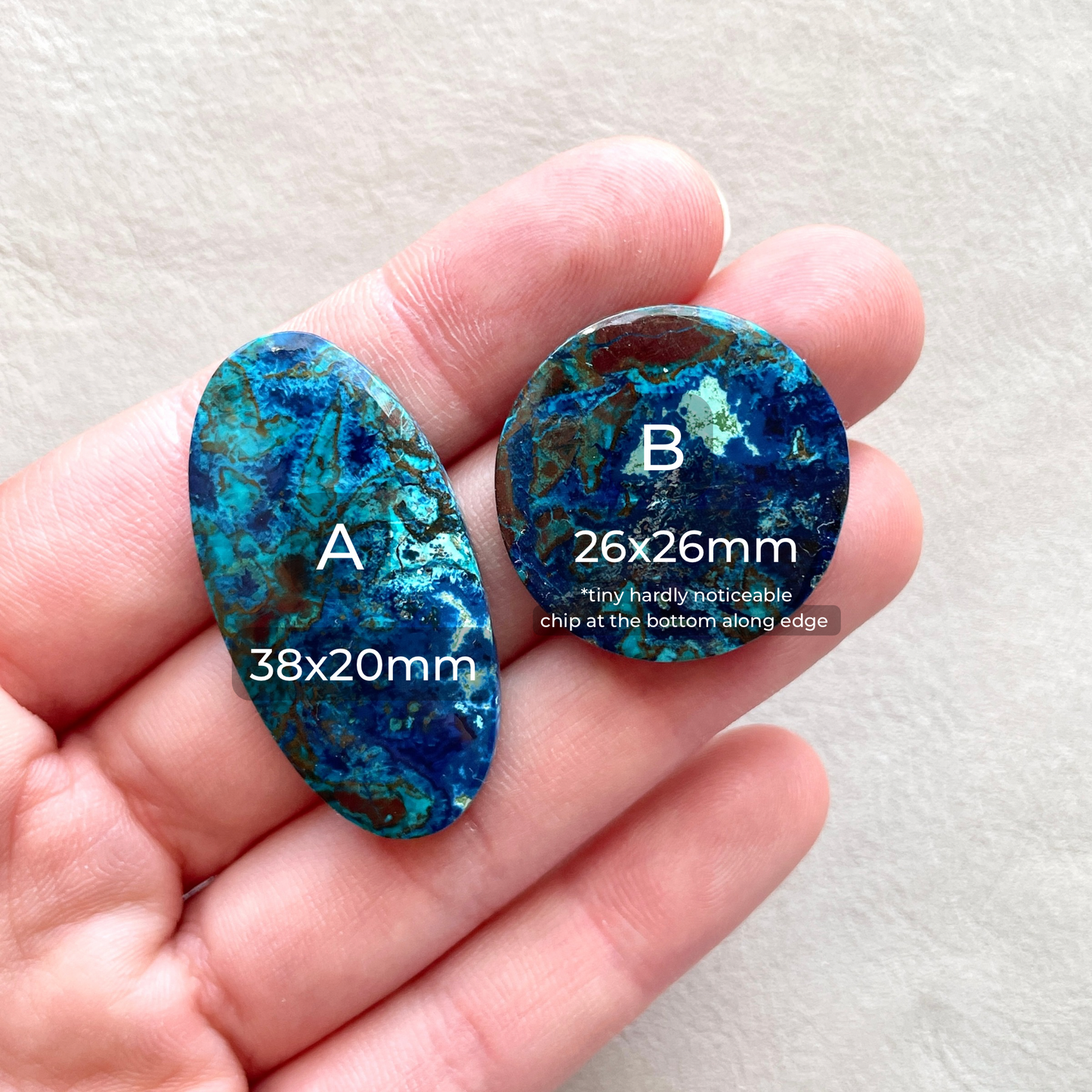 Shattuckite (with Cuprite & Azurite) Cabochon Smooth - Choose your Stone - W6