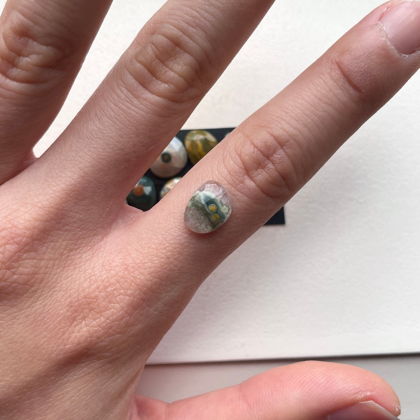 9-13mm Ocean Jasper Cabochon Rose cut - Choose your Stone (W4)