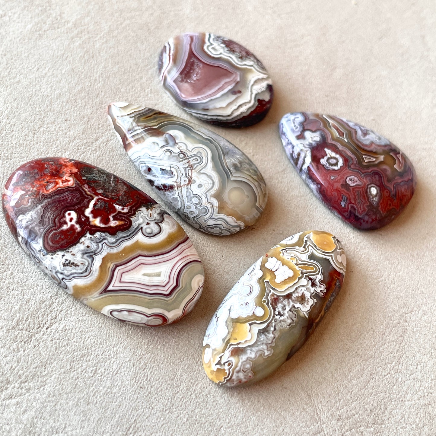 26-39mm Crazy Lace Agate Cabochon Smooth - Choose your Stone (W8)