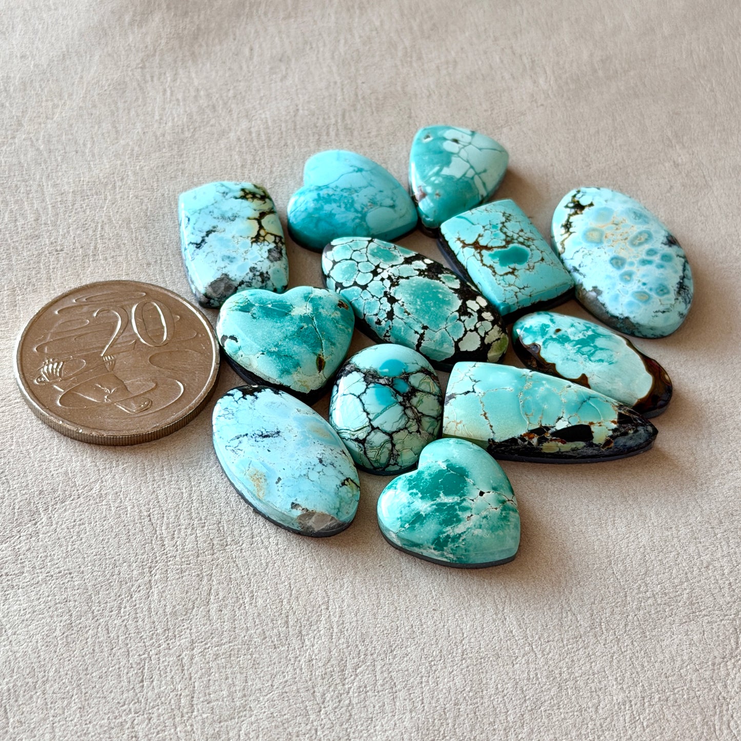 Seafoam Green/Pale Blue Hubei Turquoise Cabochon Smooth (Backed) - Choose your Stone (W7)
