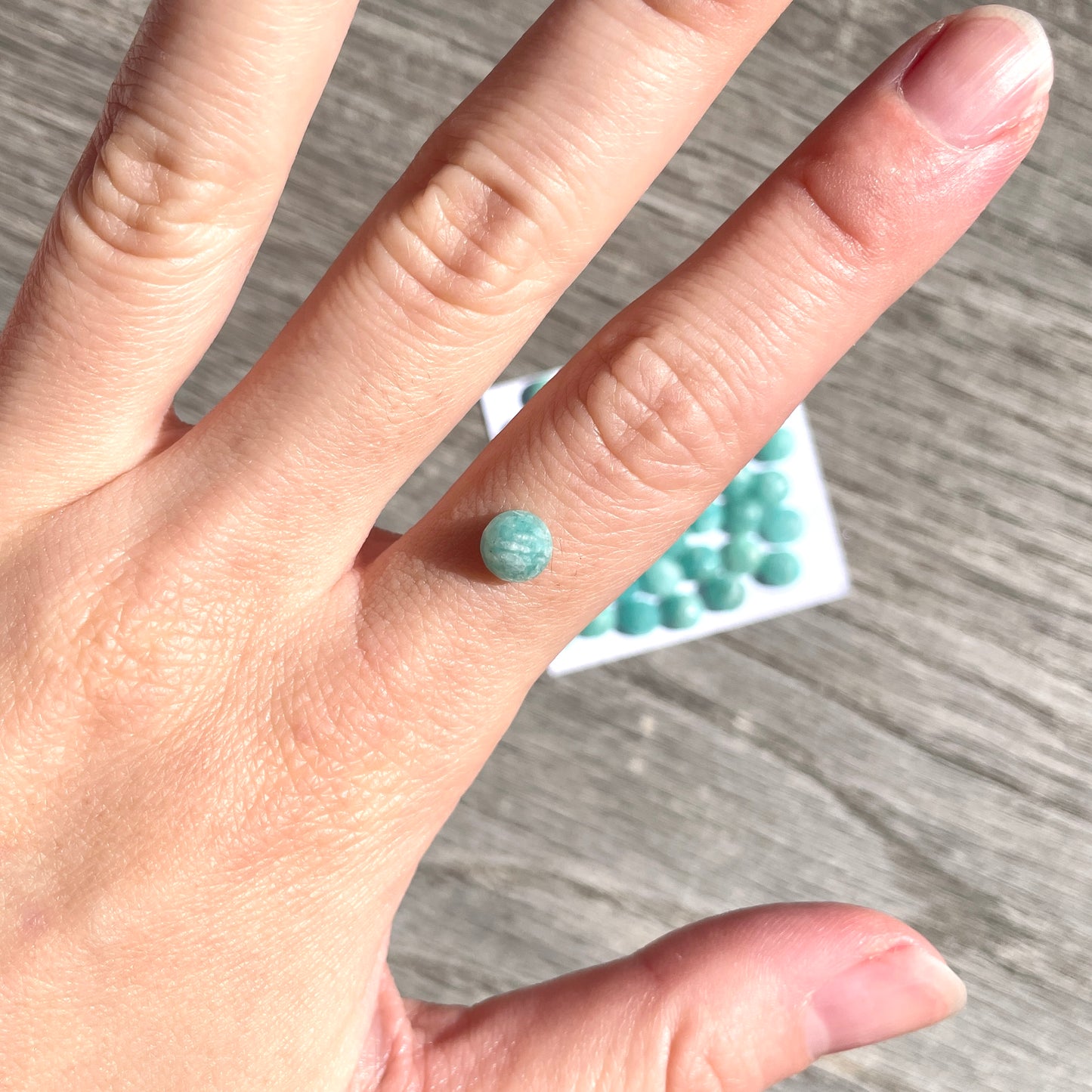 6mm Amazonite Cabochons Rosecut Round - Set of 3 (E13)