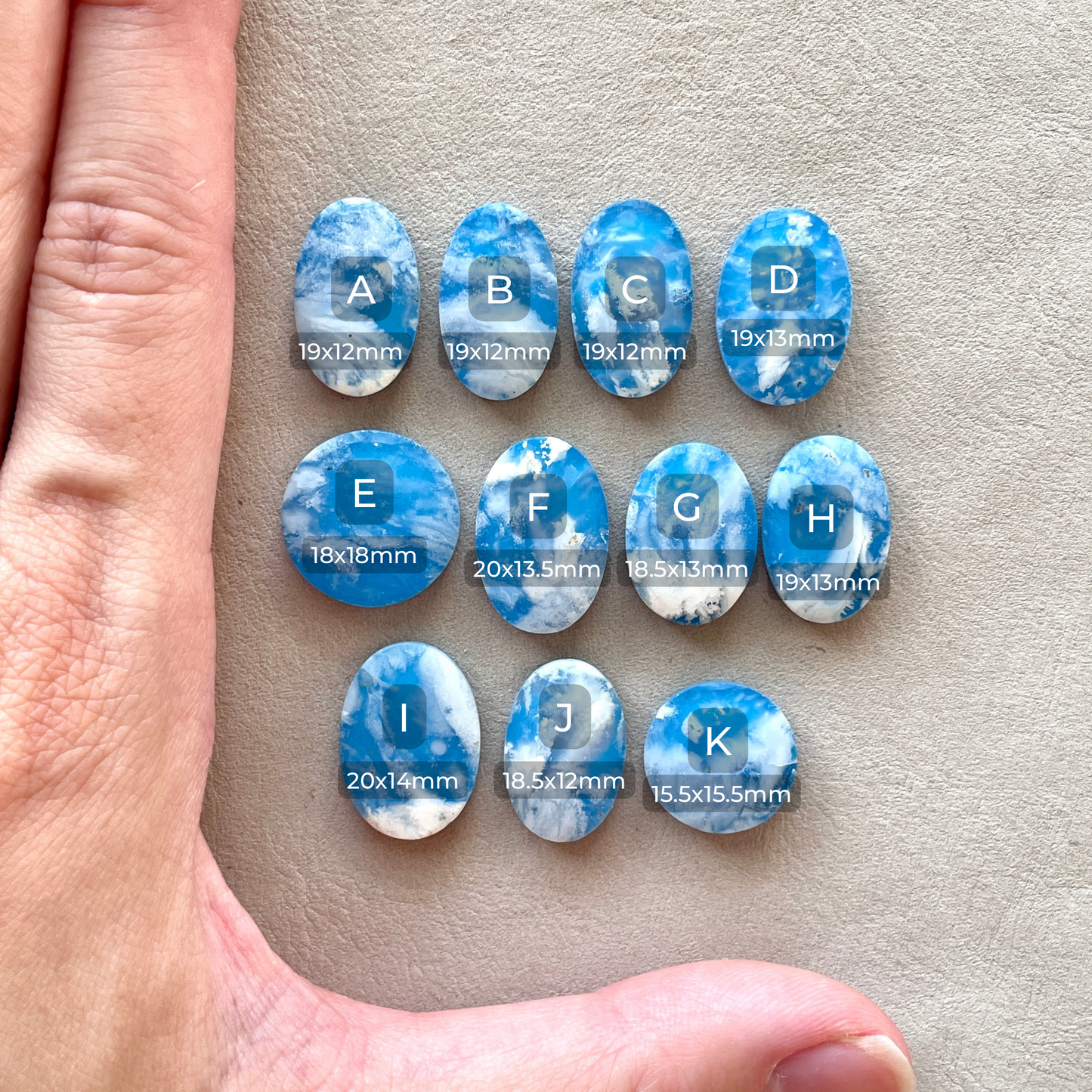 White/Blue Plume Agate Doublet Cabochon Smooth - Choose your Stone (W7)