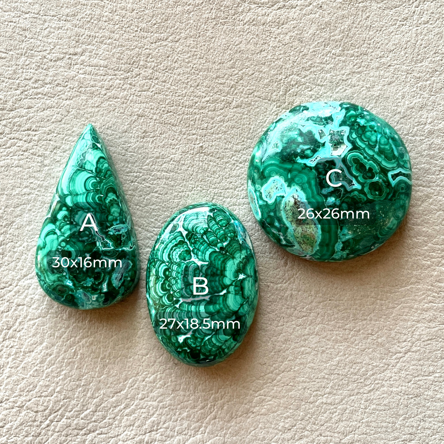 Malachite Cabochon Smooth - Choose your Stone (A) W1