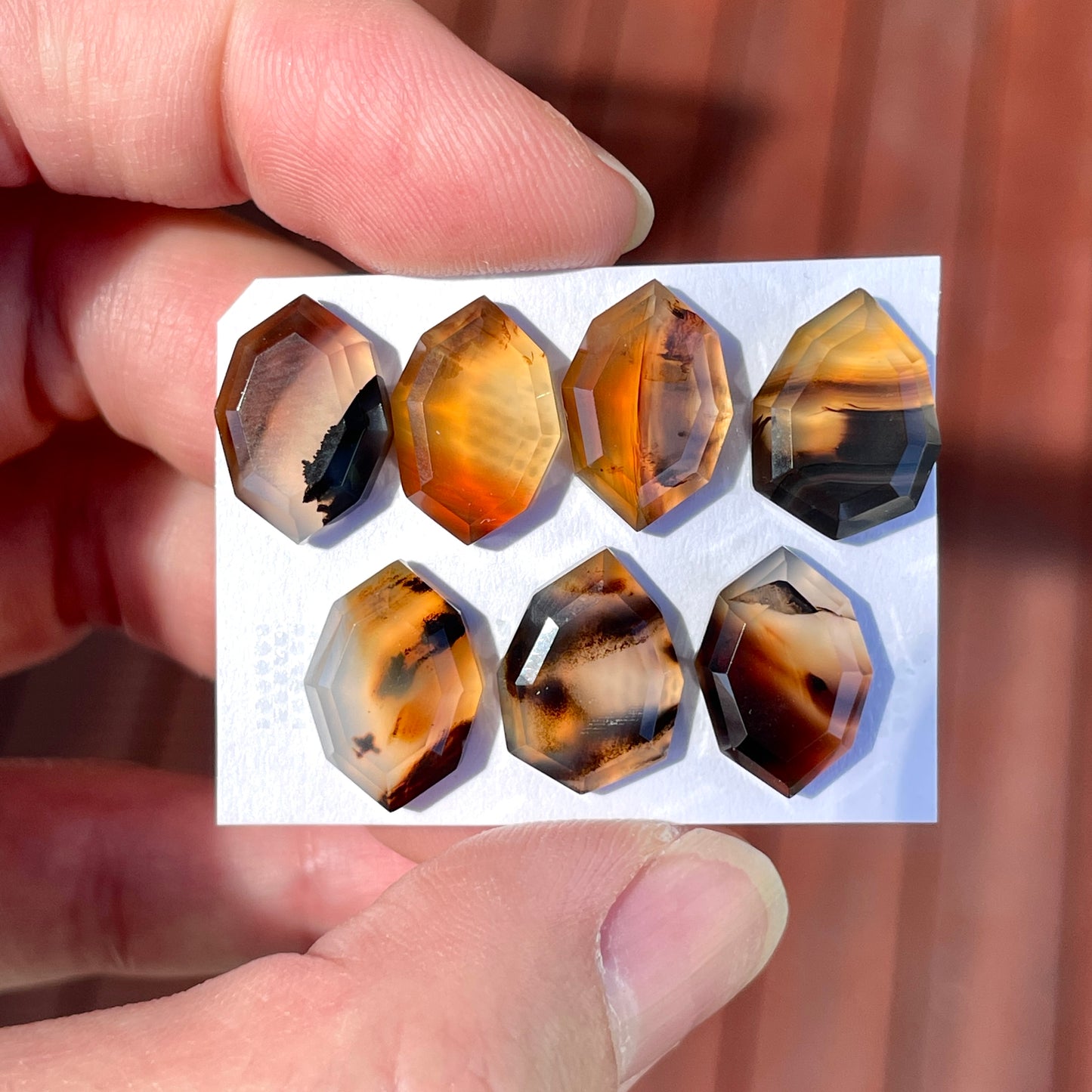 14mm Montana Agate Cabochon Step Cut - Choose your Stone (W8)